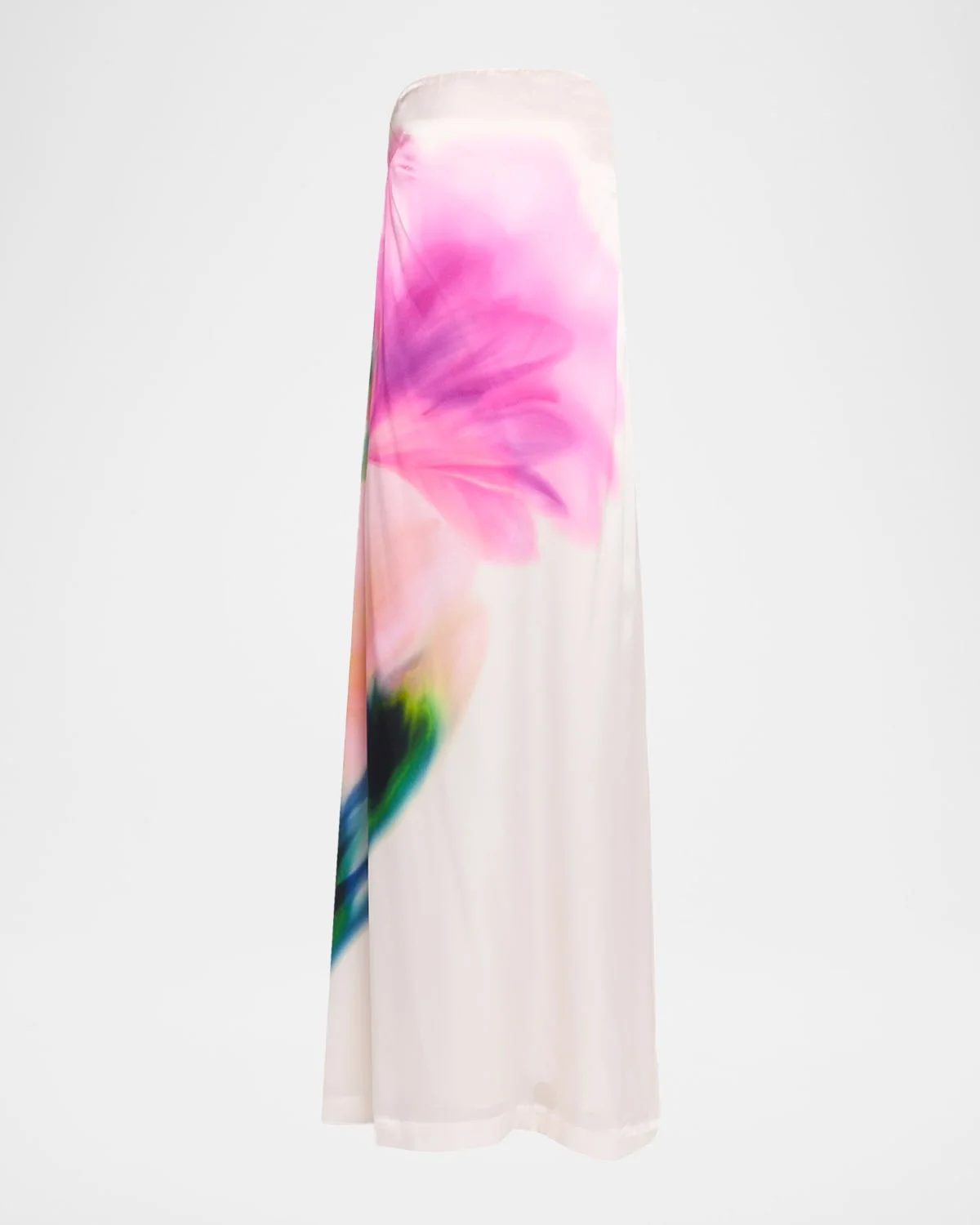 Dahlia Blossom Strapless Silk Maxi Dress - 1