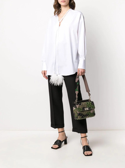 Valentino ostrich feather embellished shirt outlook