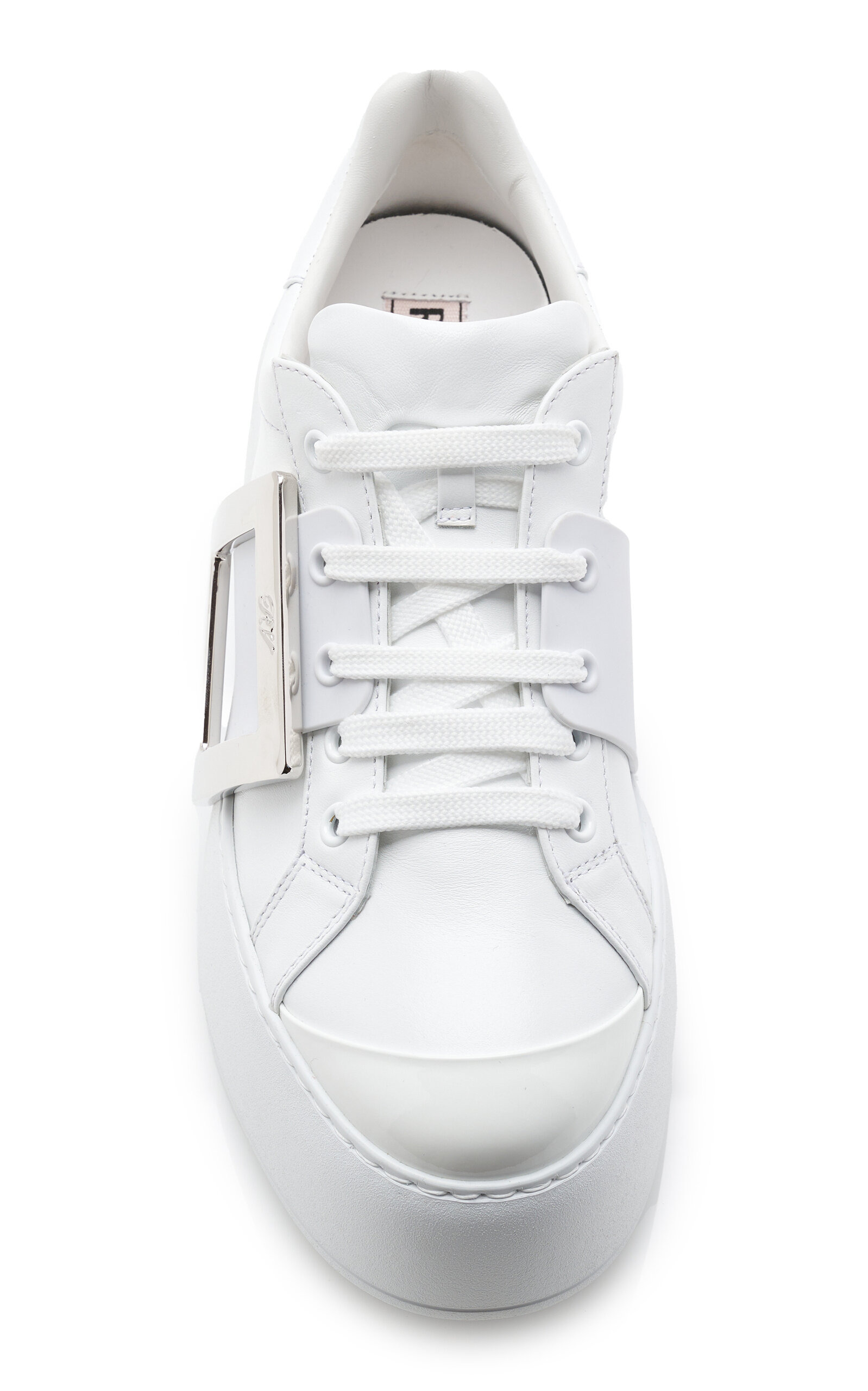 Viv Skate Buckle-Detailed Leather Sneakers white - 3