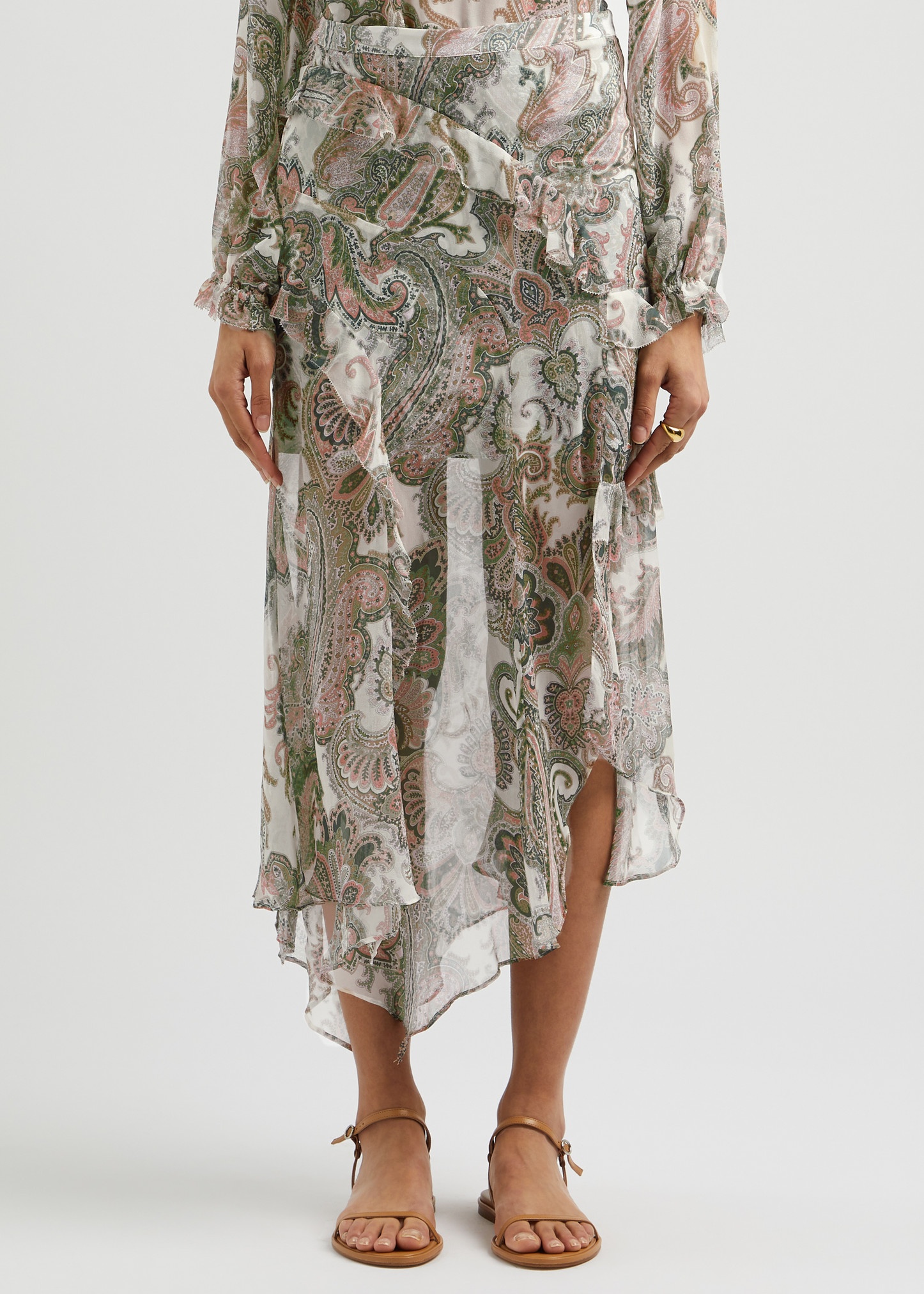 Eleonora paisley-print silk-georgette skirt - 2
