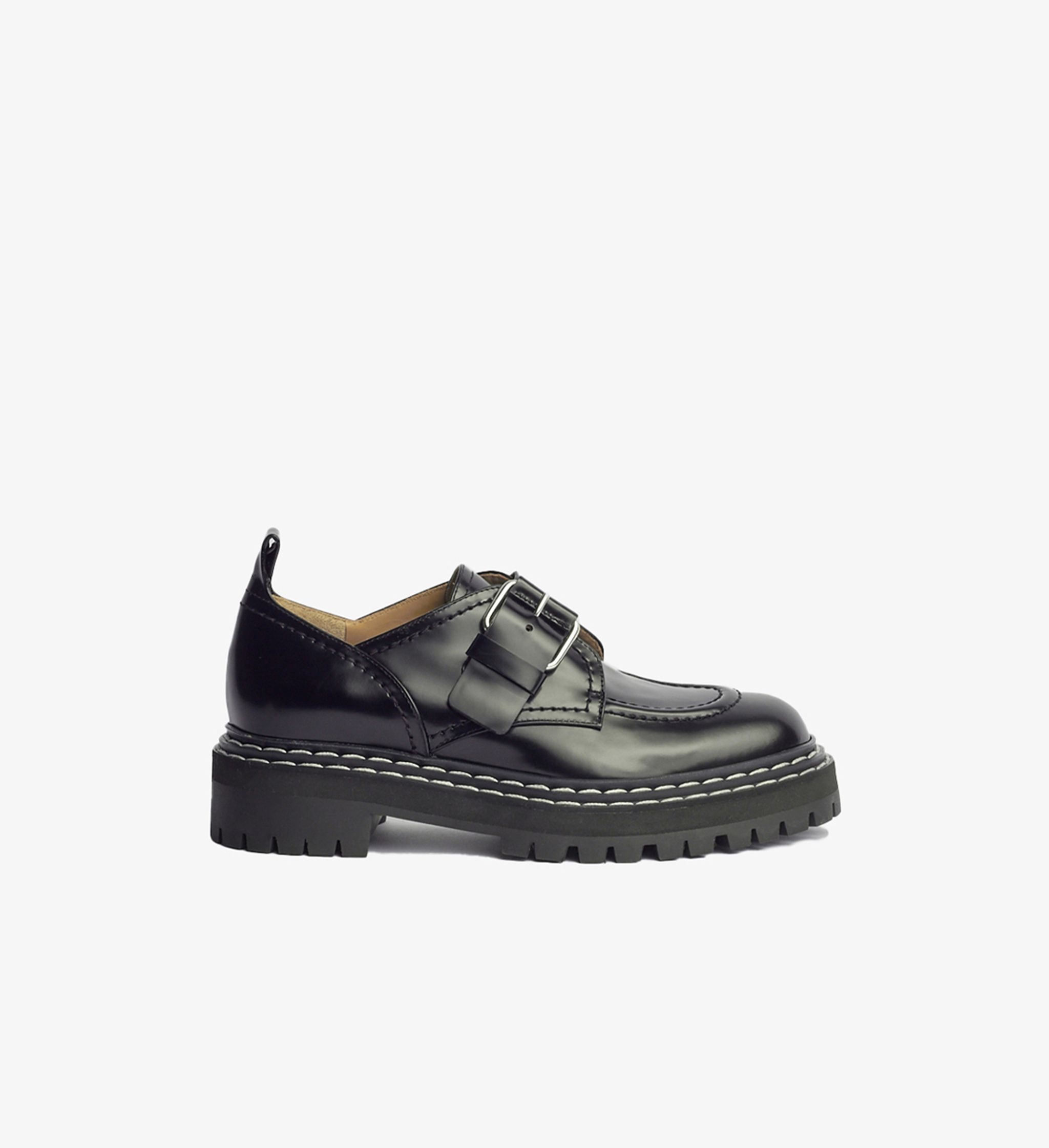 Lug Sole Buckle Oxfords - 1