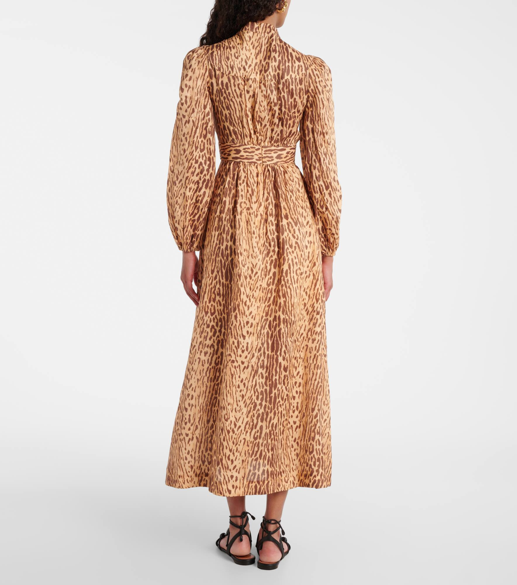 Cascadian leopard-print linen midi dress - 3