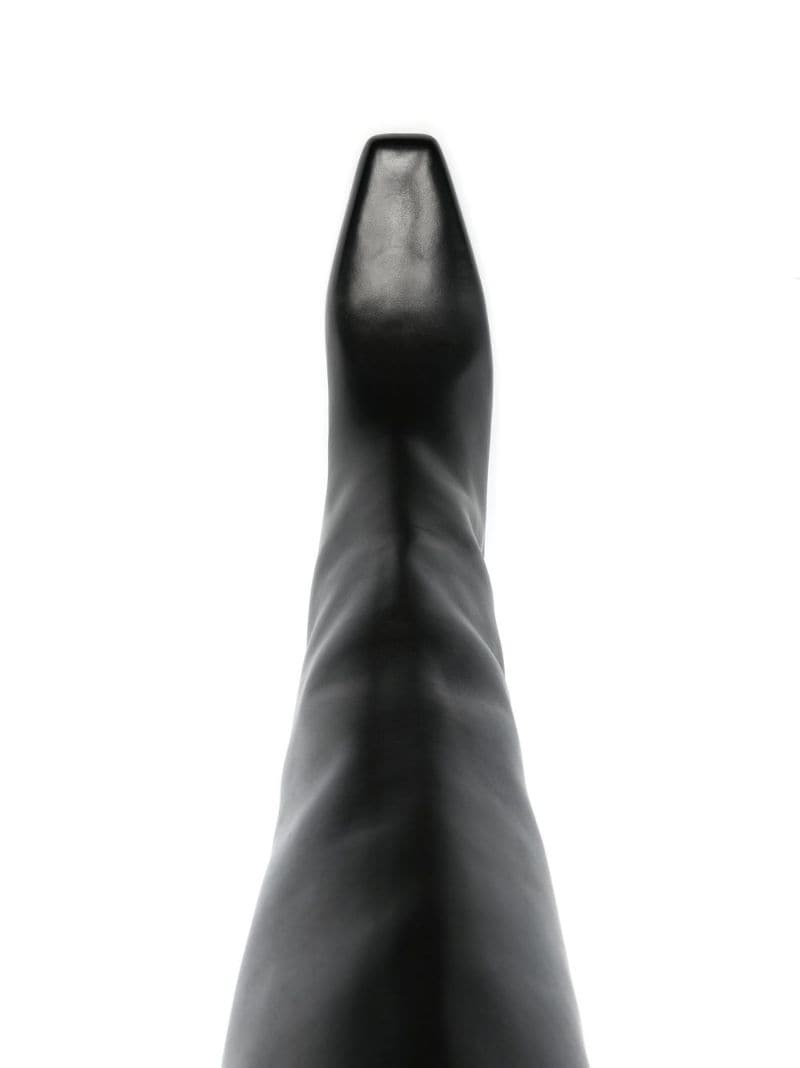 heeled 65mm leather boots - 5