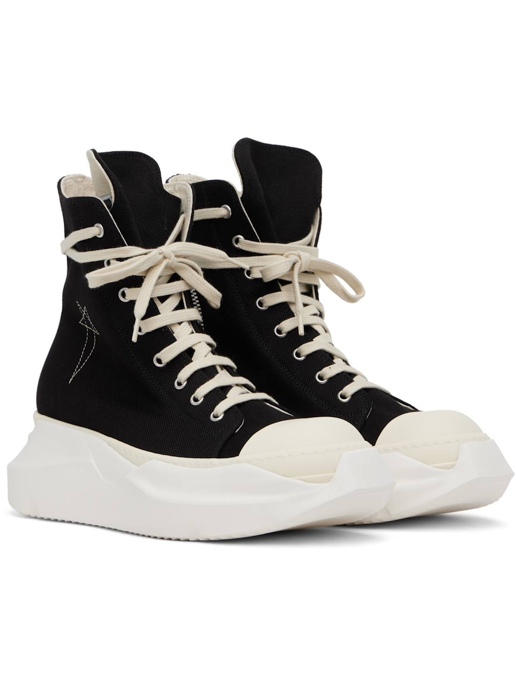 Black Hollywood Jumbo Laces Abstract Sneakers - 4