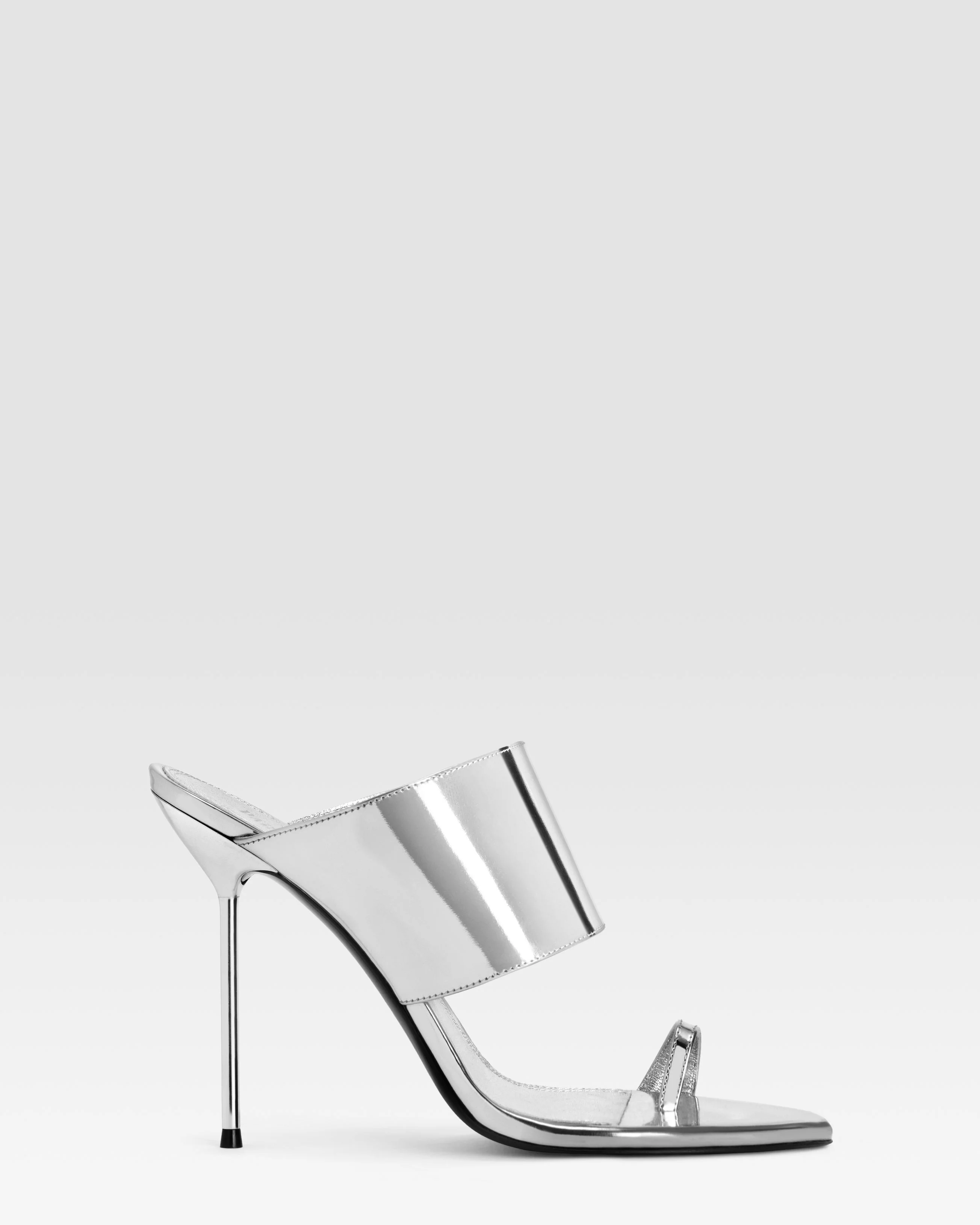 Mirrored leather thong mule - 1