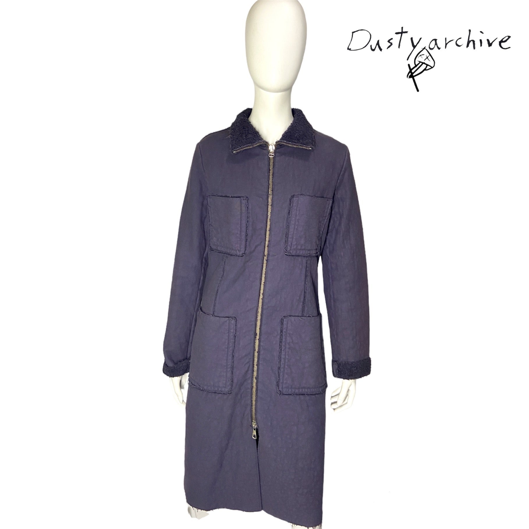 Maison martin margiela 2002 line 6 purple long coat 36 - 5