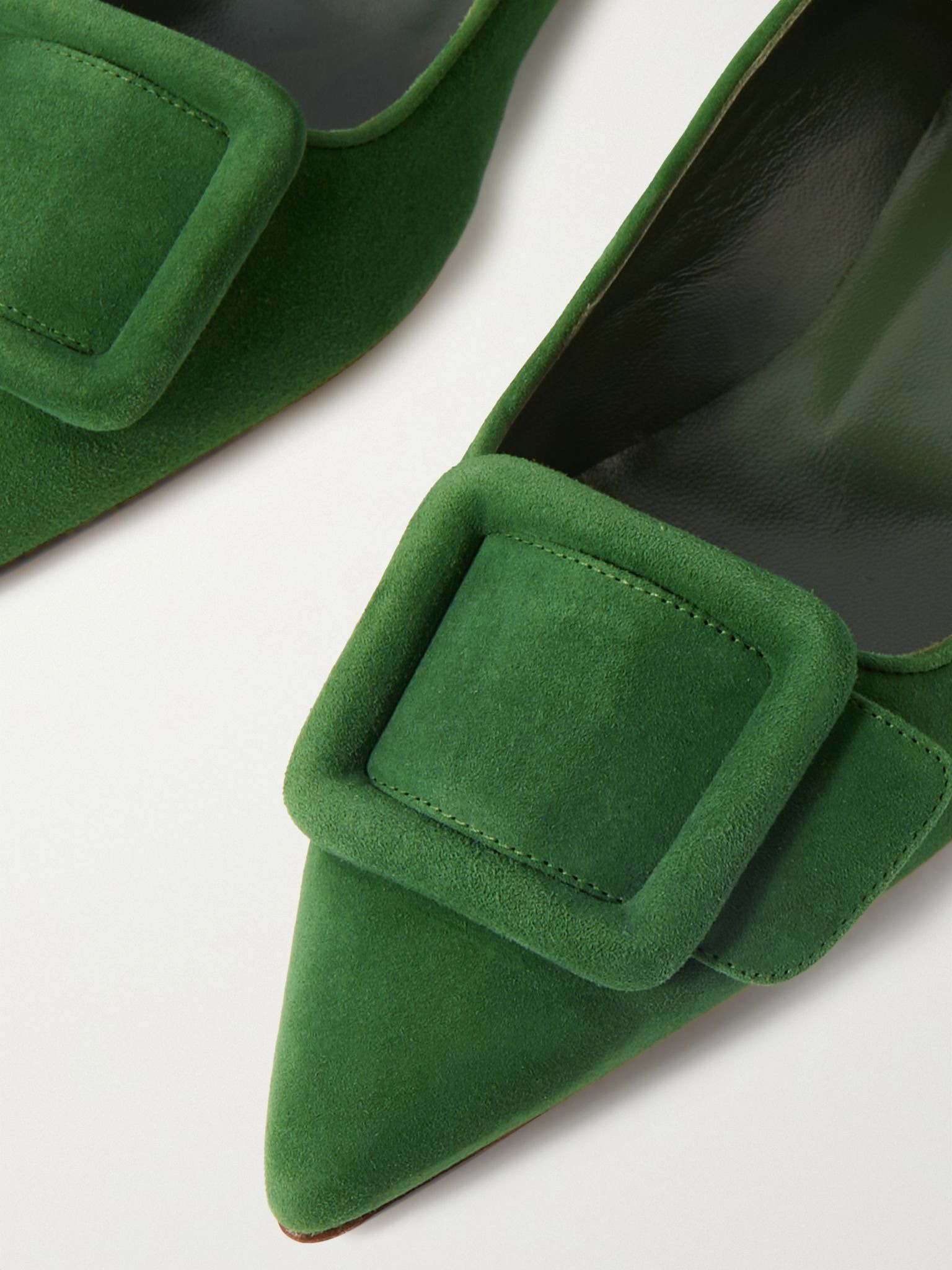 Maysale suede point-toe flats Green - 4