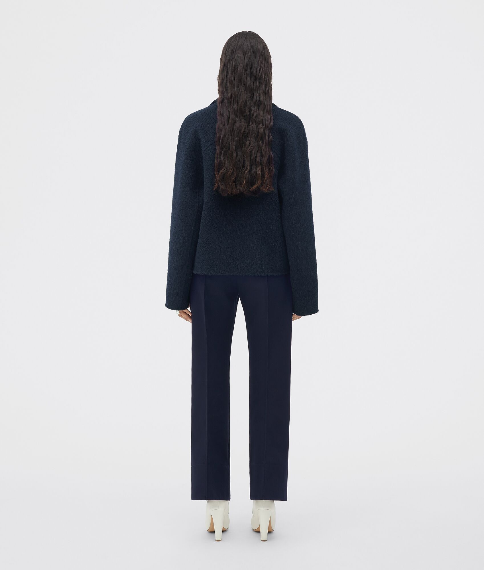 double face alpaca, wool, and mohair coat - 3