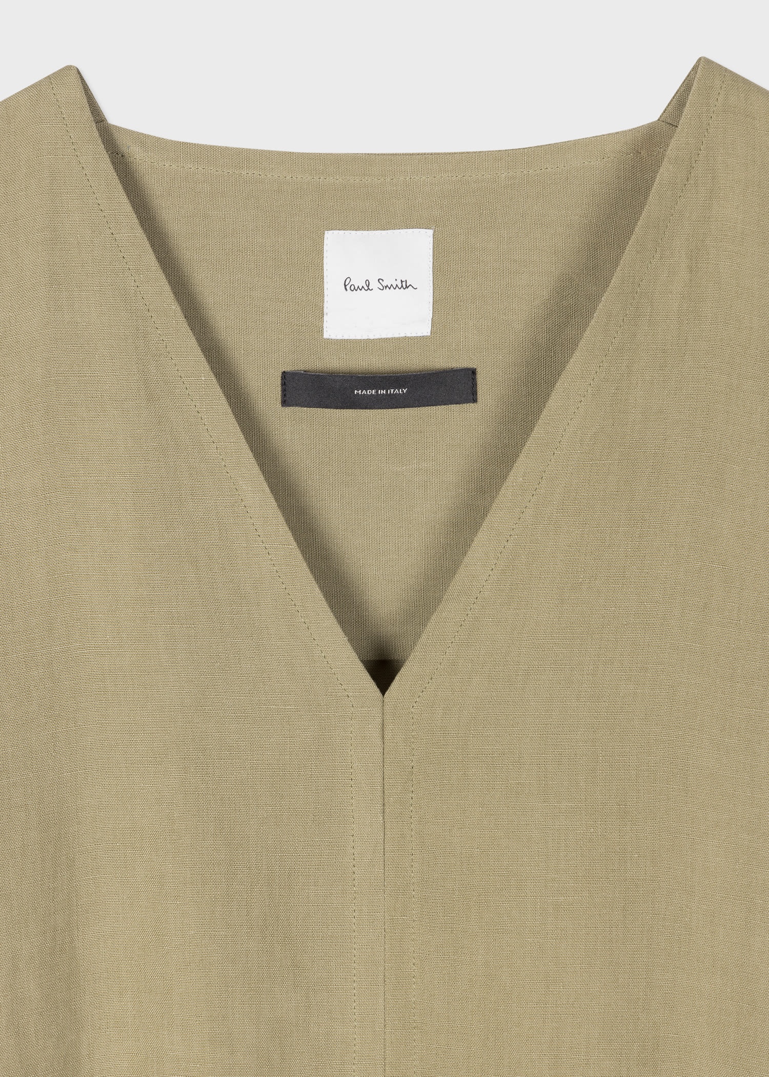 Pale Khaki Tie Waist Dress - 2