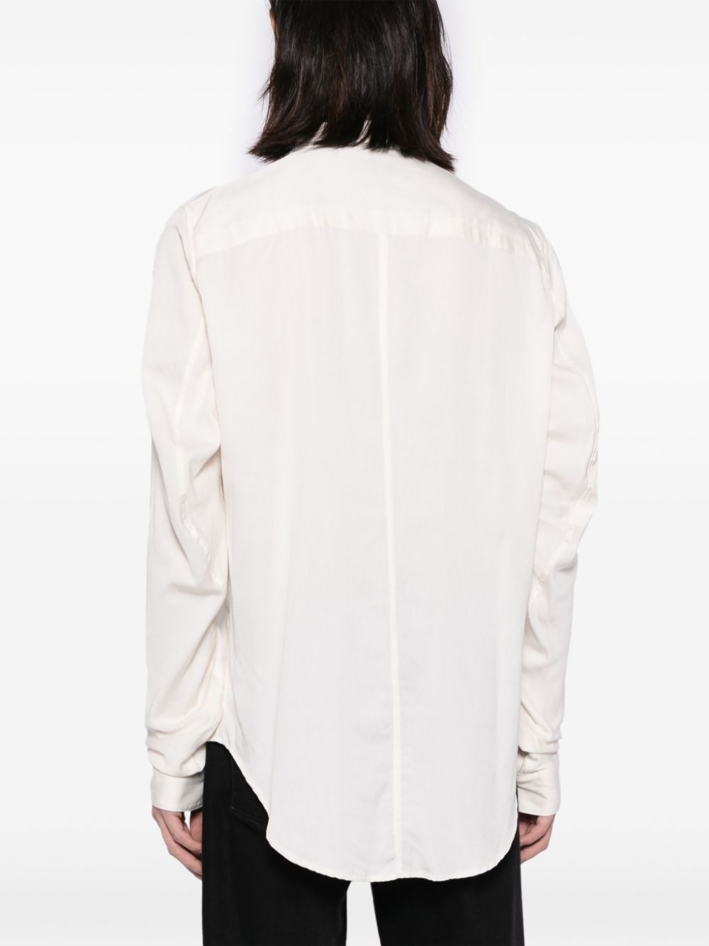 spread-collar concealed-fastening shirt - 4