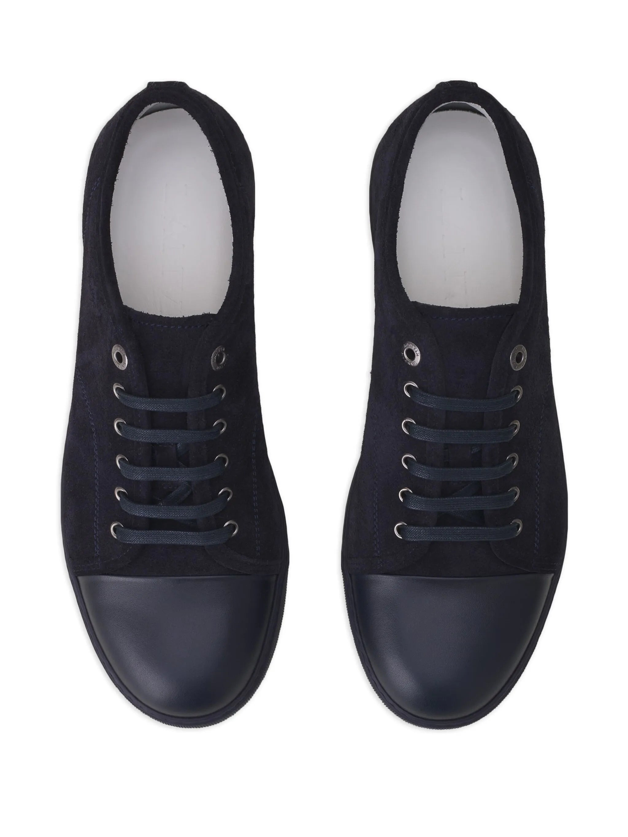 Lanvin Suede Leather Cap-toe Sneakers - 5