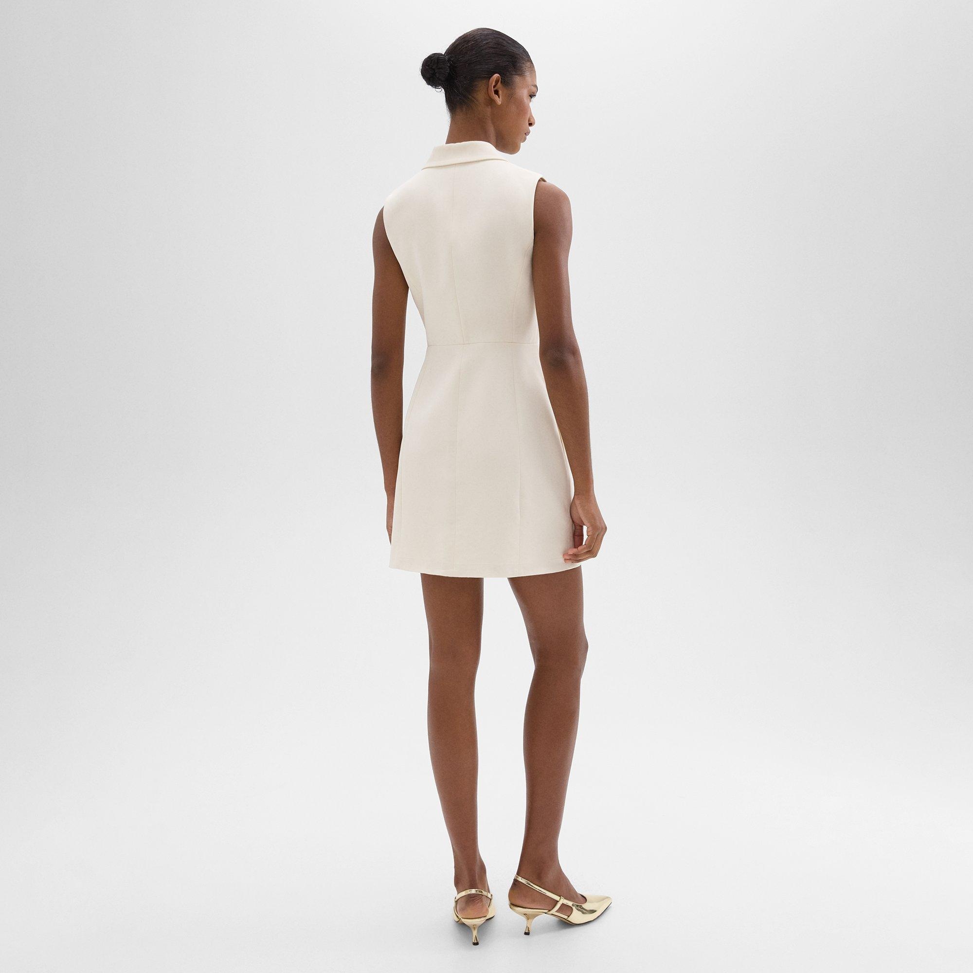 Peak Lapel Mini Dress in Admiral Crepe - 4