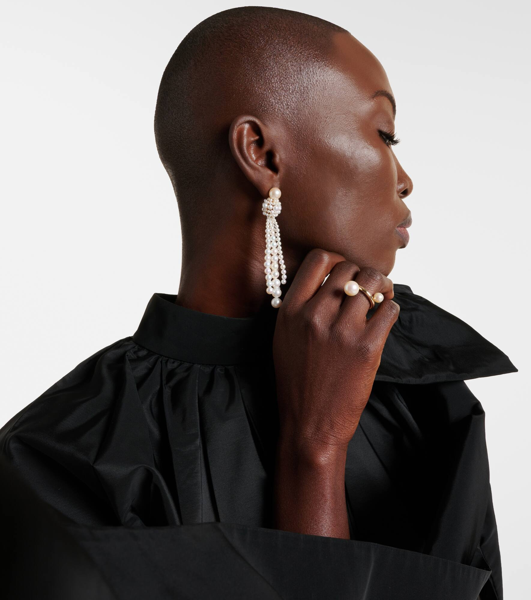 Colonna Grande 14kt gold earrings with pearls - 3