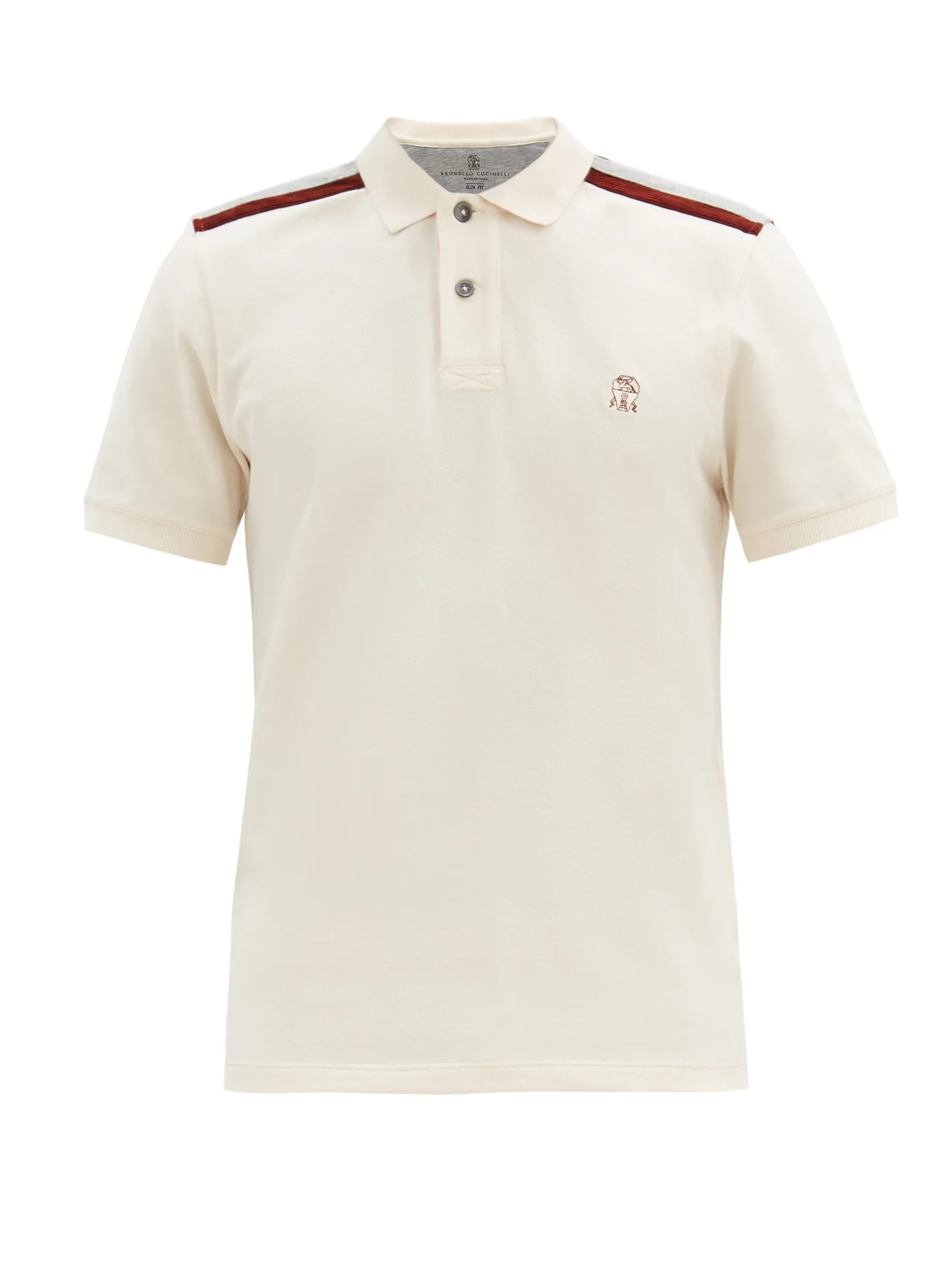 Logo-embroidered cotton-piqué polo shirt - 1