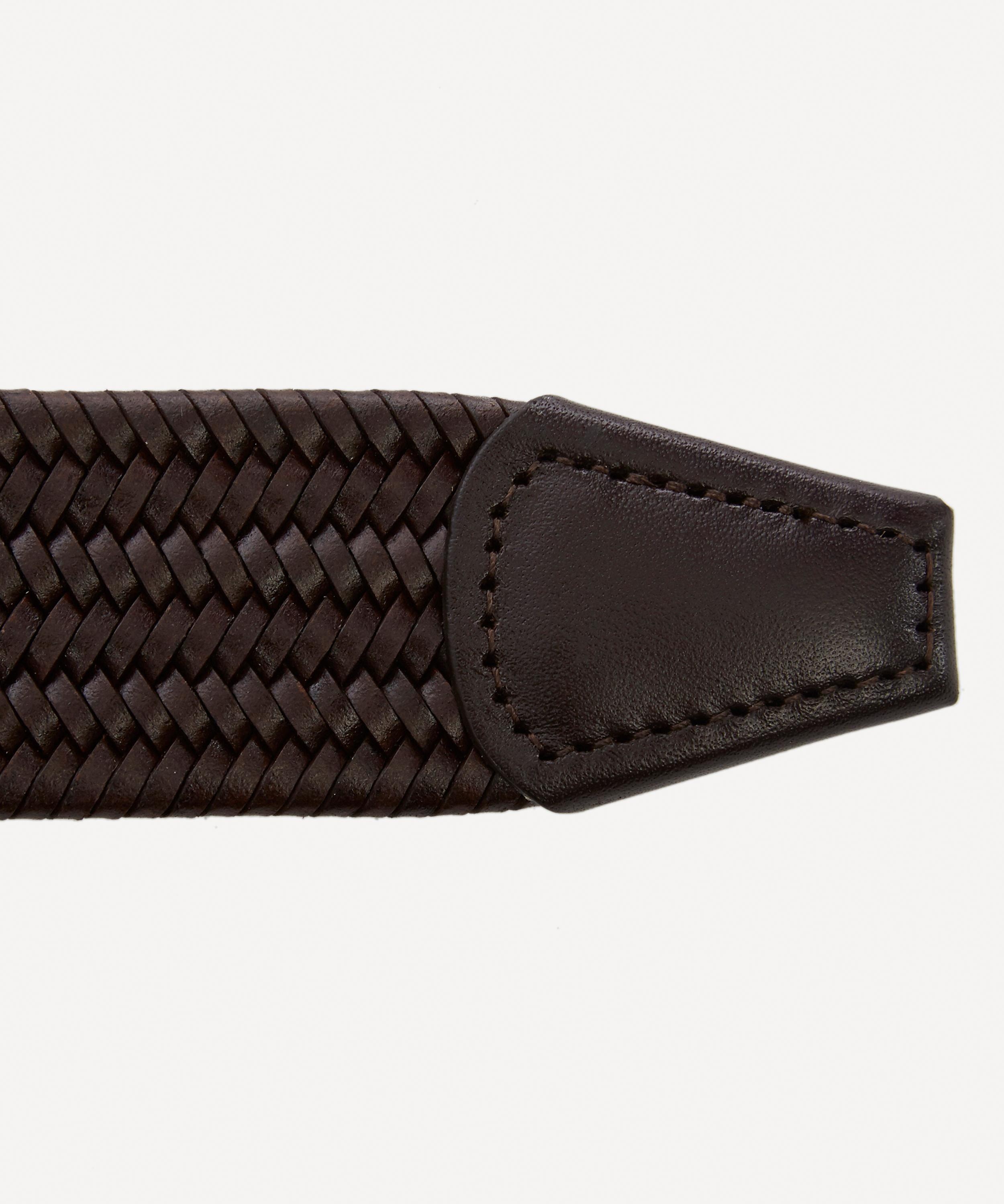 Plain Leather Woven Belt - 4