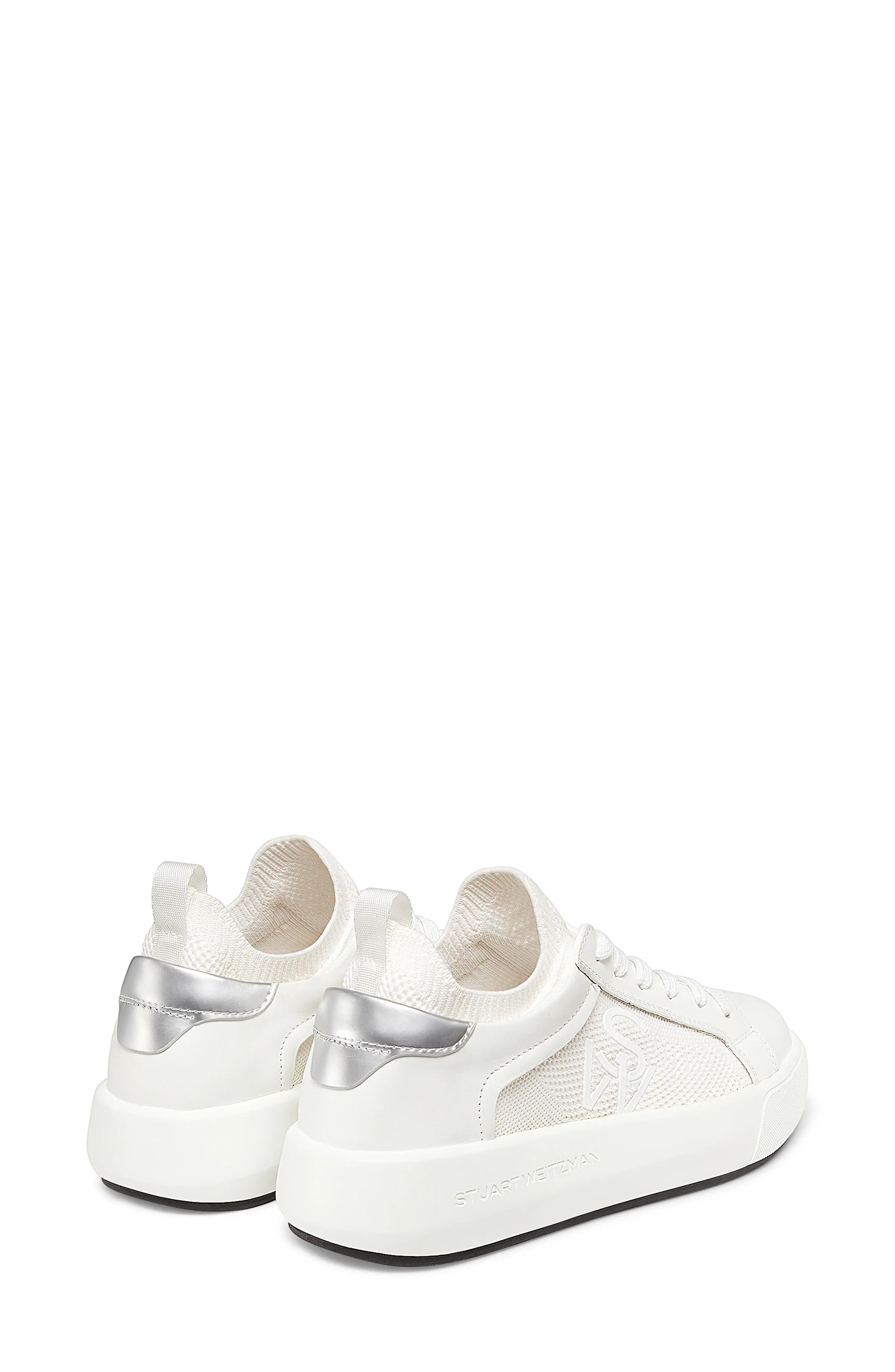 5050 Pro Sneaker in White/Silver Leather - 2