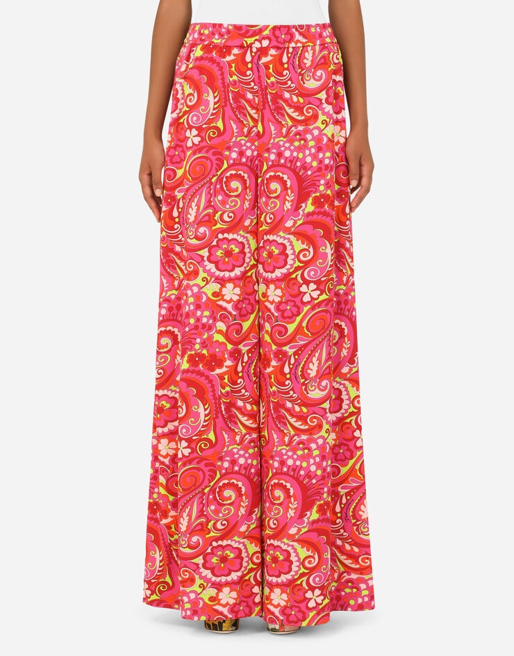 60s-print charmeuse palazzo pants - 2