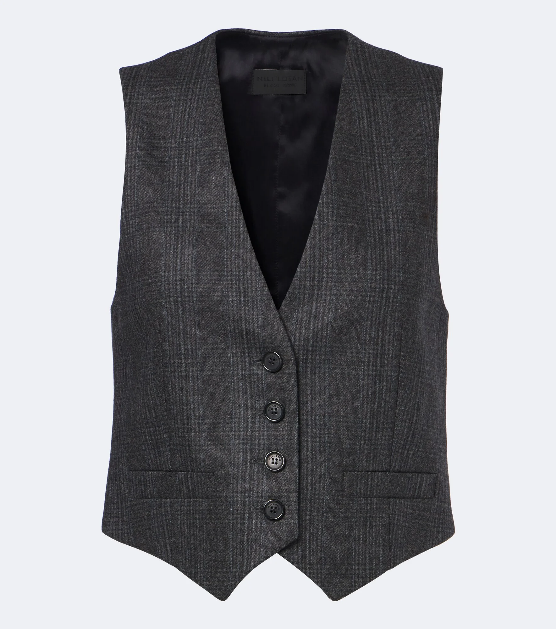 Ismael checked wool and cashmere vest - 1