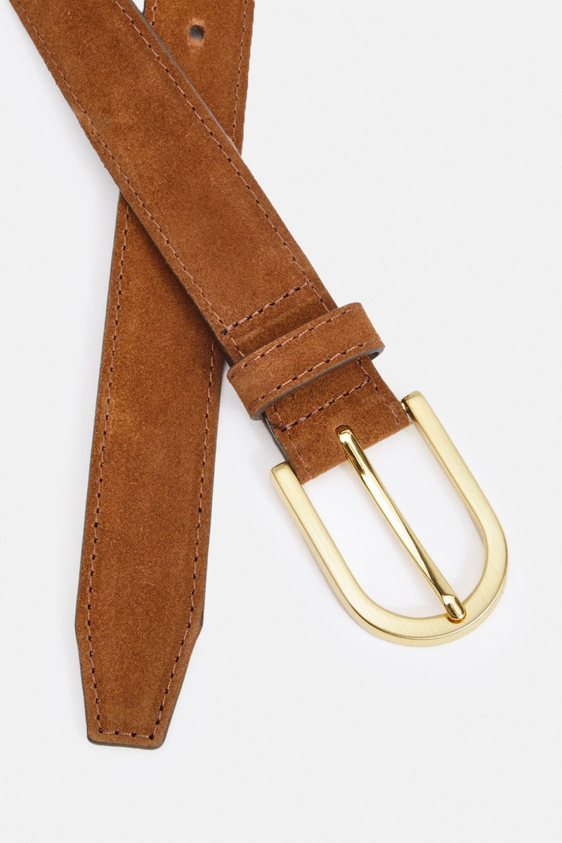 Suede Rounded Buckle Belt 4