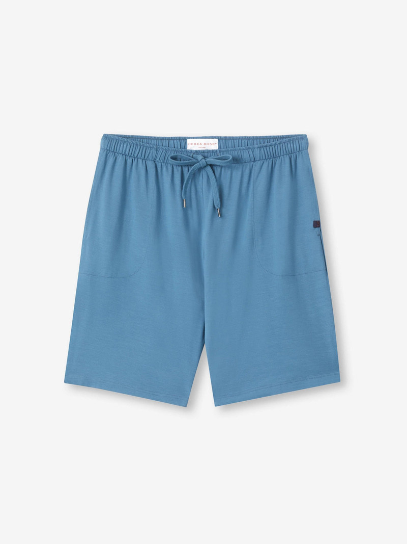 Derek Rose Men's Lounge Shorts Basel Micro Modal Stretch Steel Blue outlook