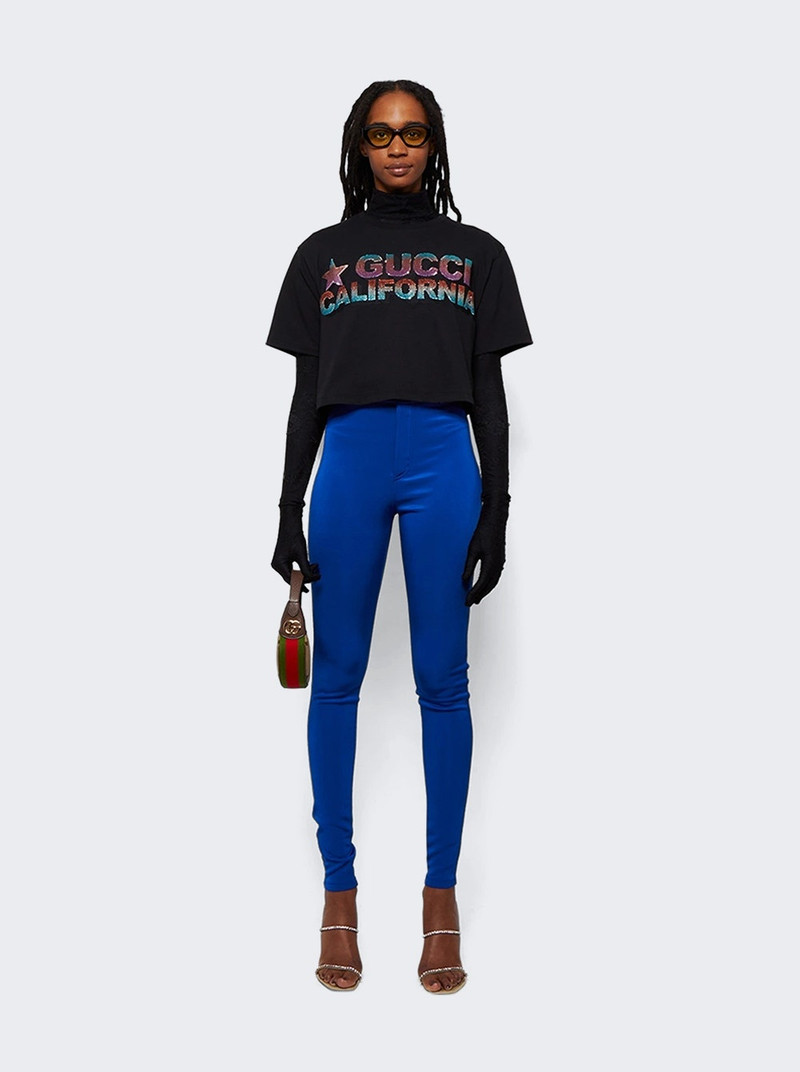 SAINT LAURENT Slim-fit Silk Jersey Pants Bleu Roi outlook