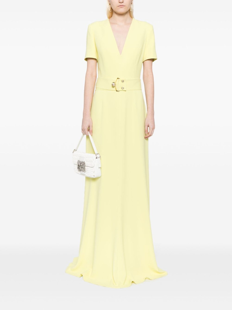ELIE SAAB belted cady V-neck gown outlook