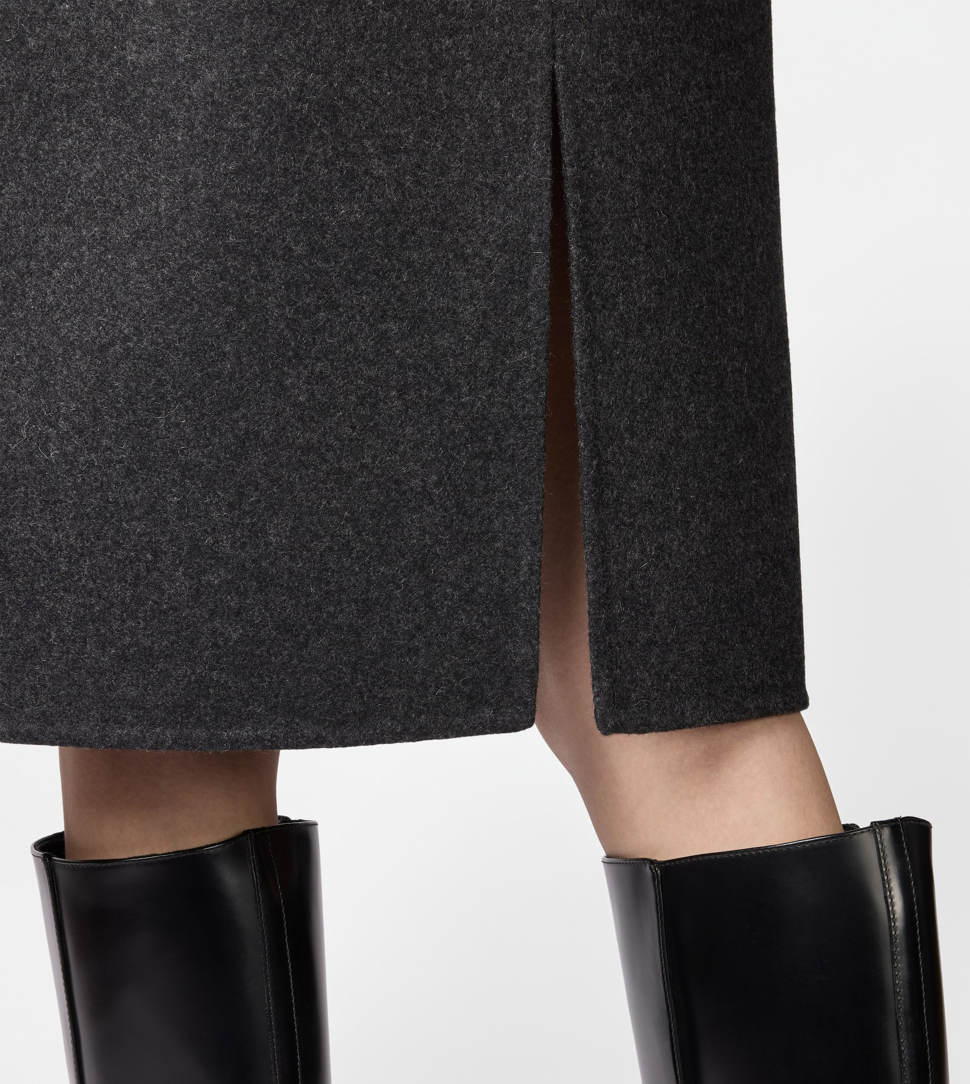 SKIRT IN DOUBLE CASHMERE - GREY - 6