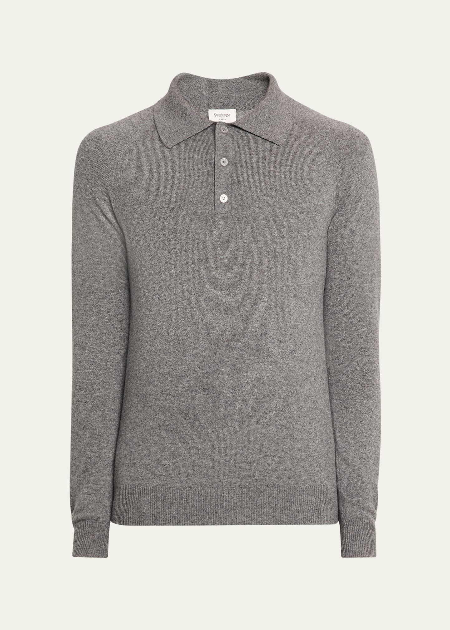 Men's Cashmere Knit Polo Sweater - 1