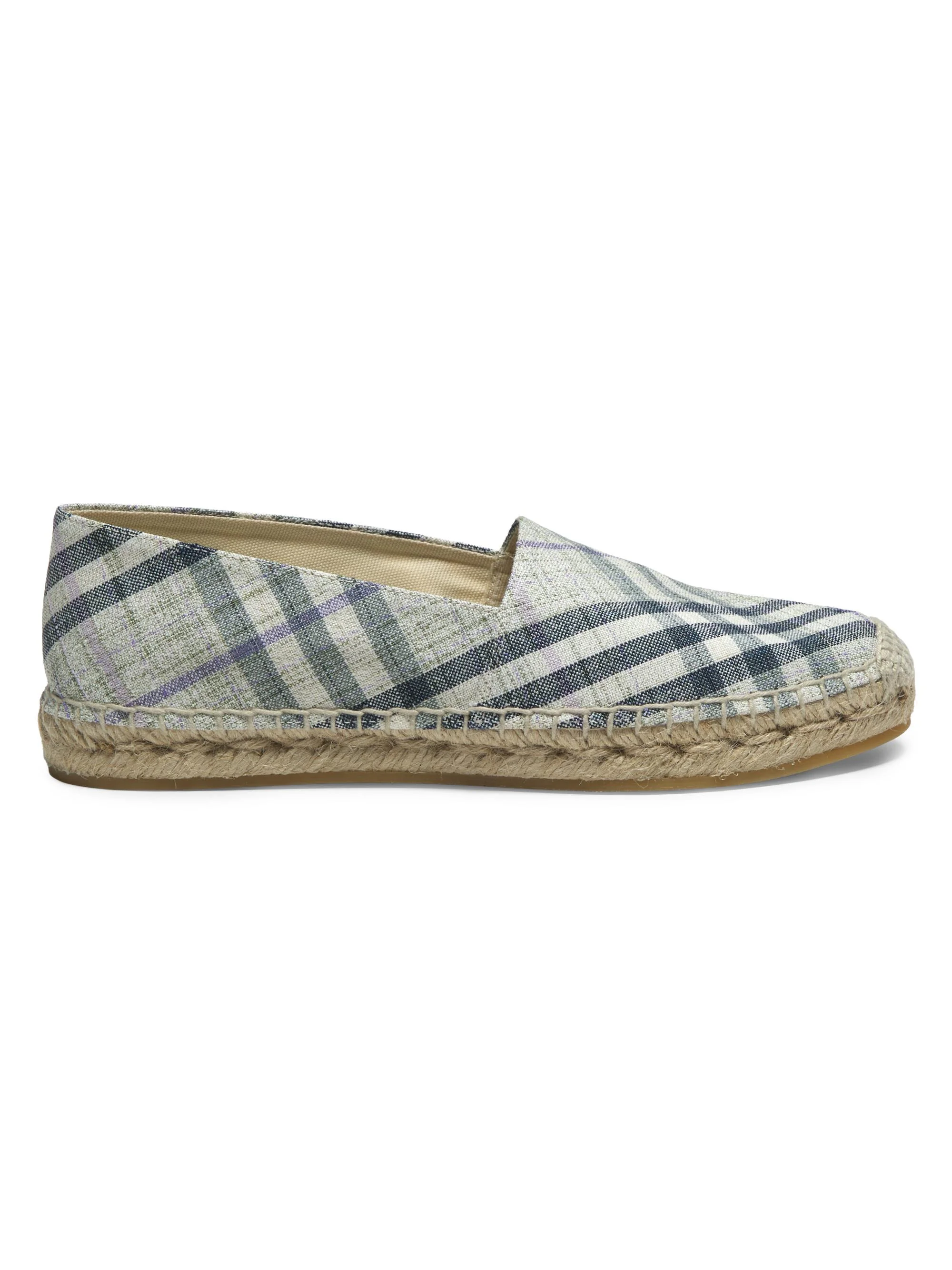Women's Mews Linen Check Espadrille Flats - Seafoam Green Ip Check - 1