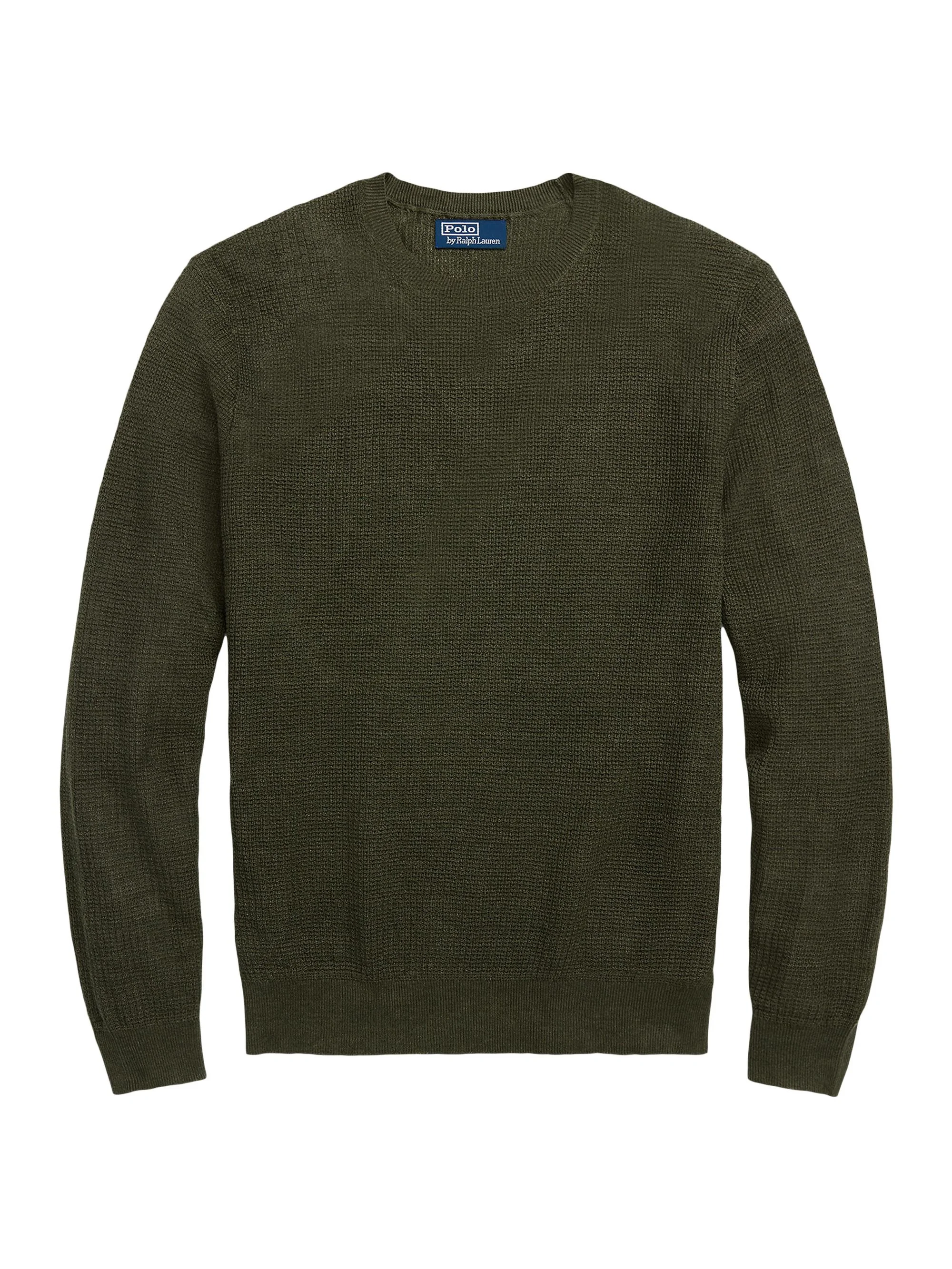 Men's Linen Knit Crewneck Sweater - Thermal Green - 1