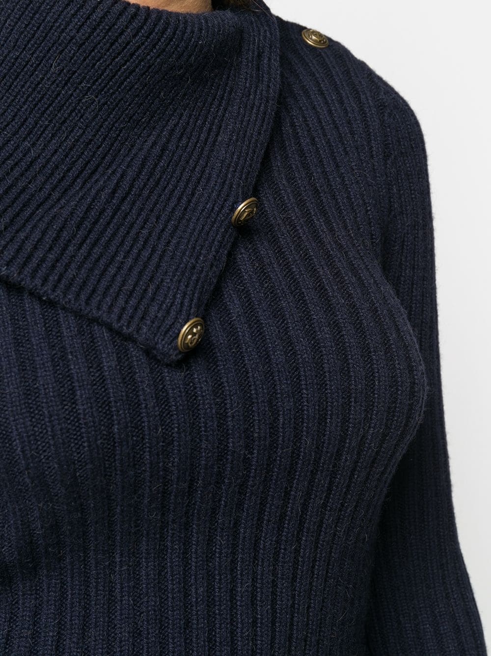 fold-over collar jumper - 5