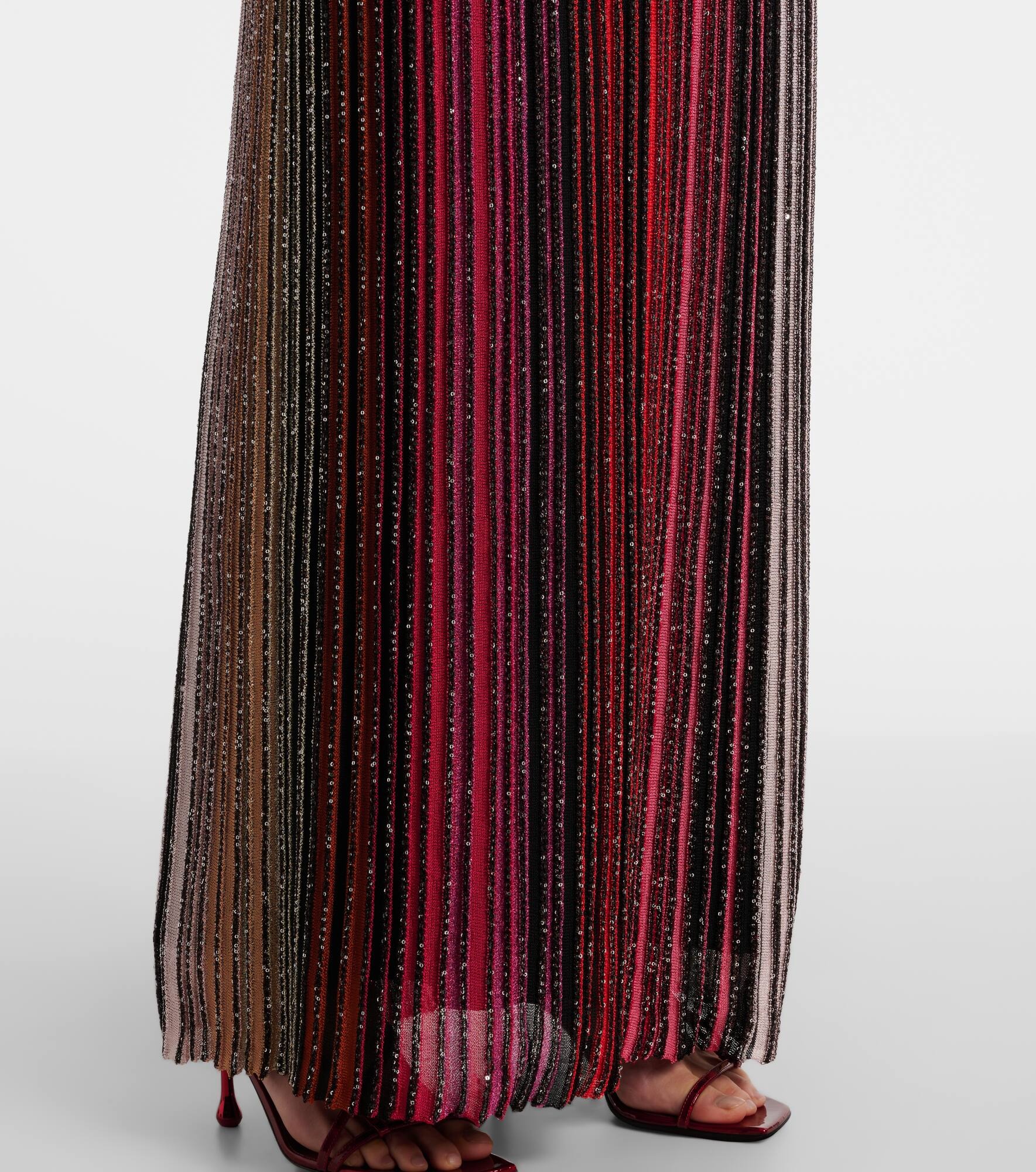 Striped sequined lamé maxi skirt - 5