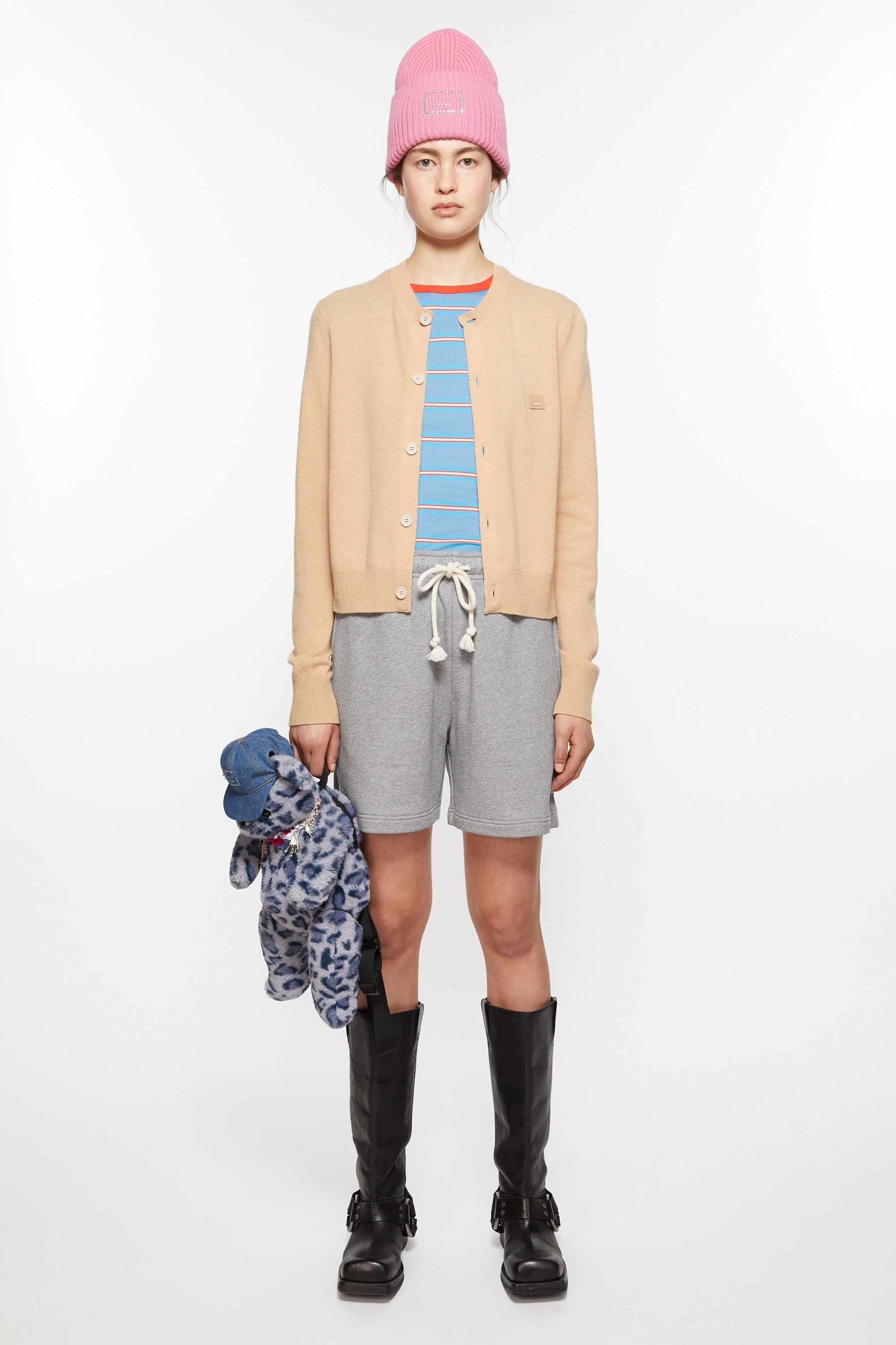 Fleece shorts - Light Grey Melange - 2