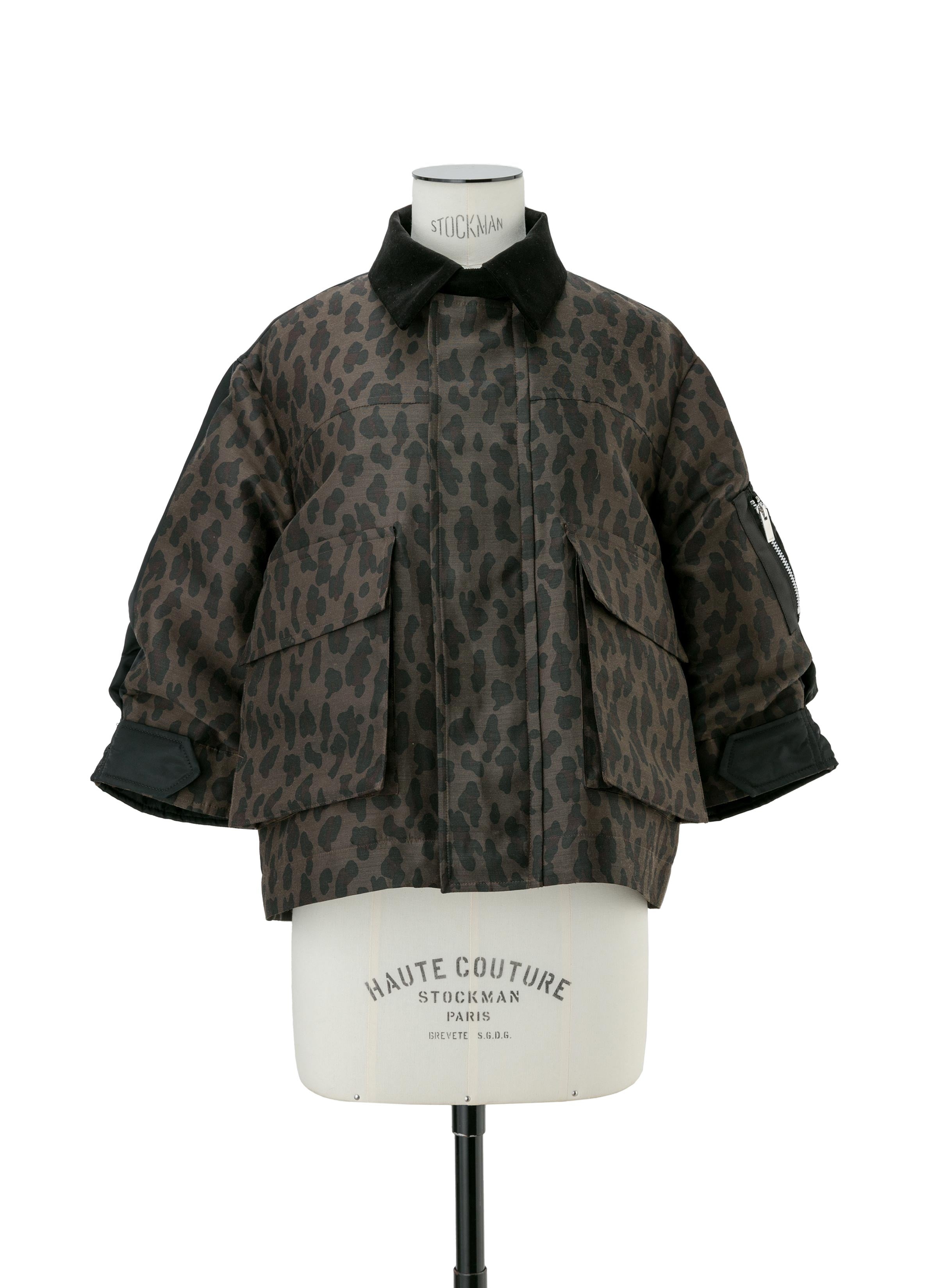 Leopard Print x Nylon Twill Jacket - 1