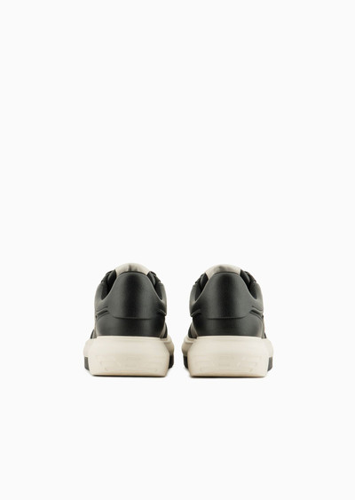 EMPORIO ARMANI Hammered-leather sneakers with side logo outlook