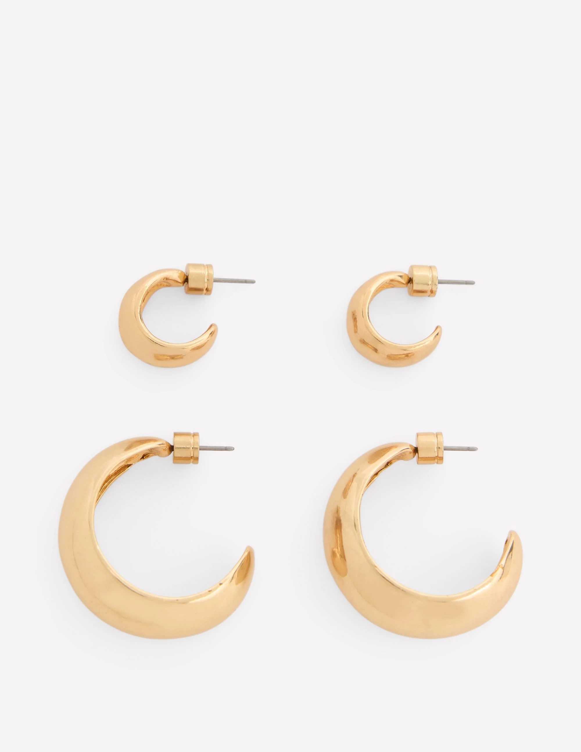 Smooth Dome 2-pack Earrings-Gold Colour - 1
