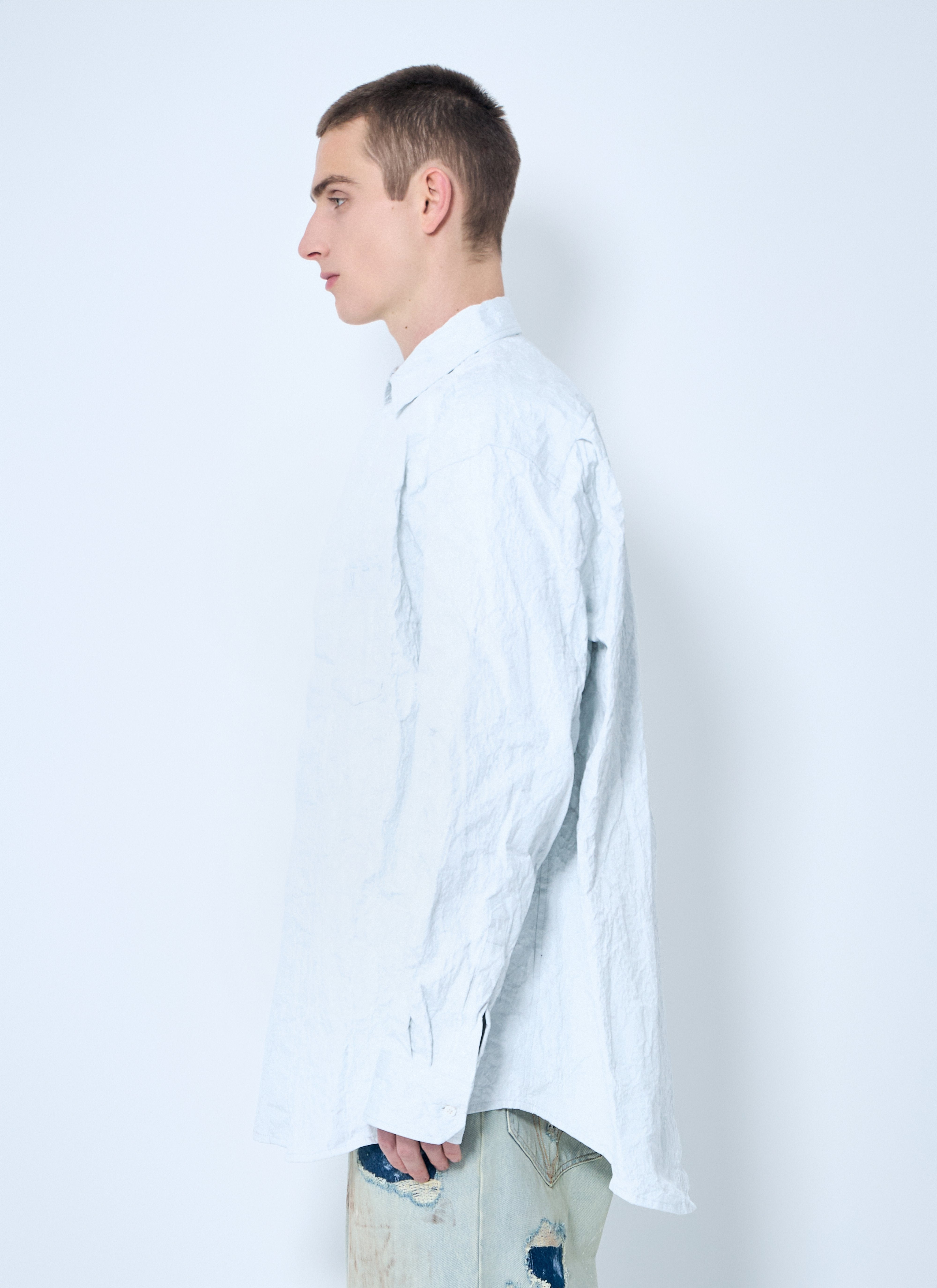 Vetements Men Metalized Wrinkled Shirt - 3