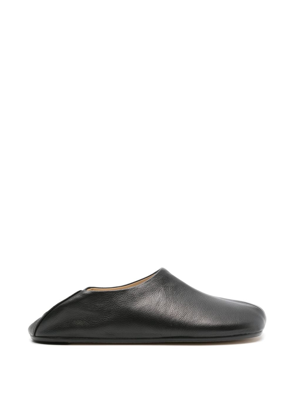 【MM6 Maison Margiela】アシンメトリー レザーヒールミュール MM6 Maison Margiela asymmetric-toe Leather Slippers | Black