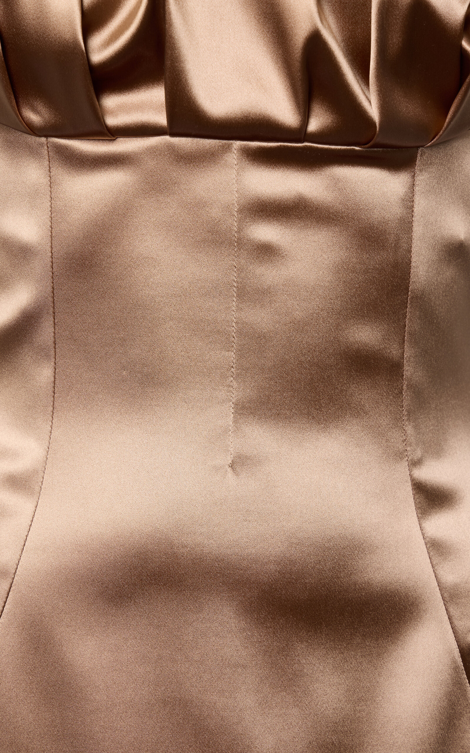 Ruched Stretch-Satin Midi Dress gold - 5