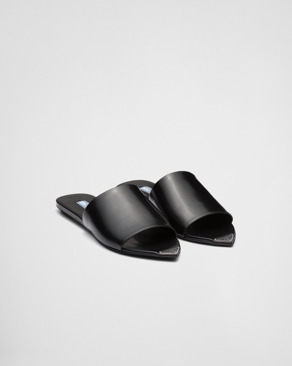 Brushed leather slides - 1