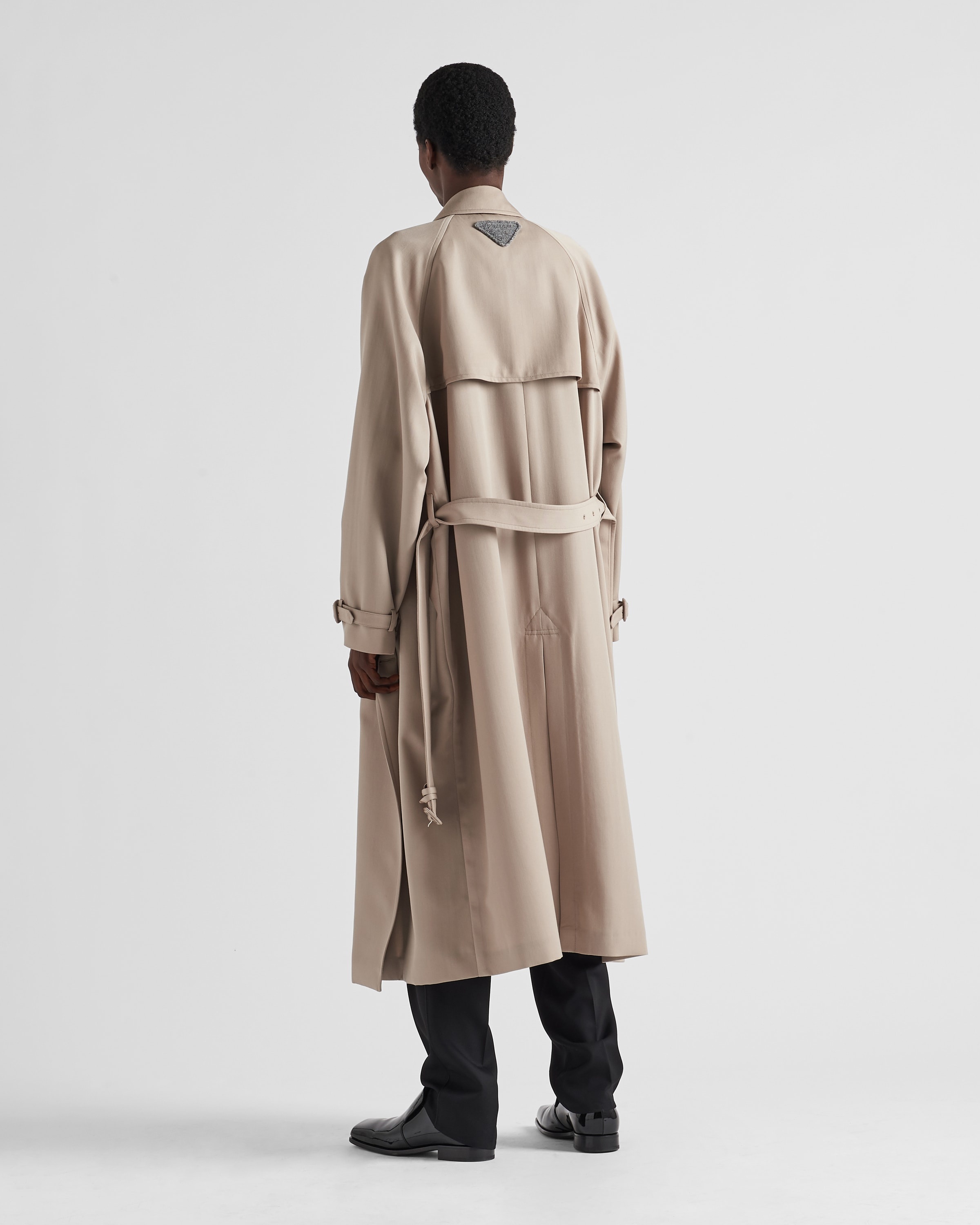 【送料&関税込】Prada Ivory Wool Blend Coat Limestone Wool Blend Coat | PRADA