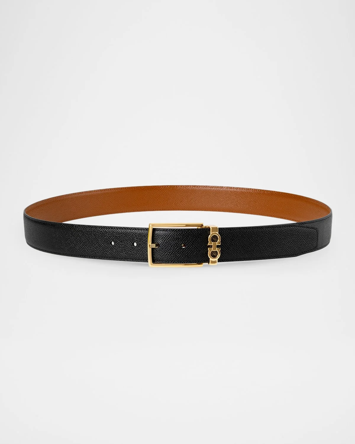 Men & apos;s Reversible Hammered Calfskin Gancini-Loop Belt - 1