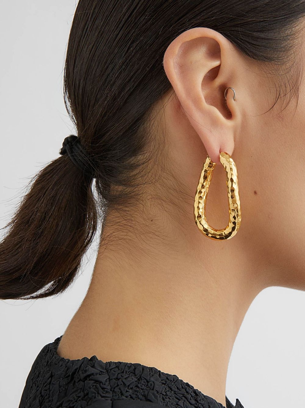 hammered hoop earrings - 4