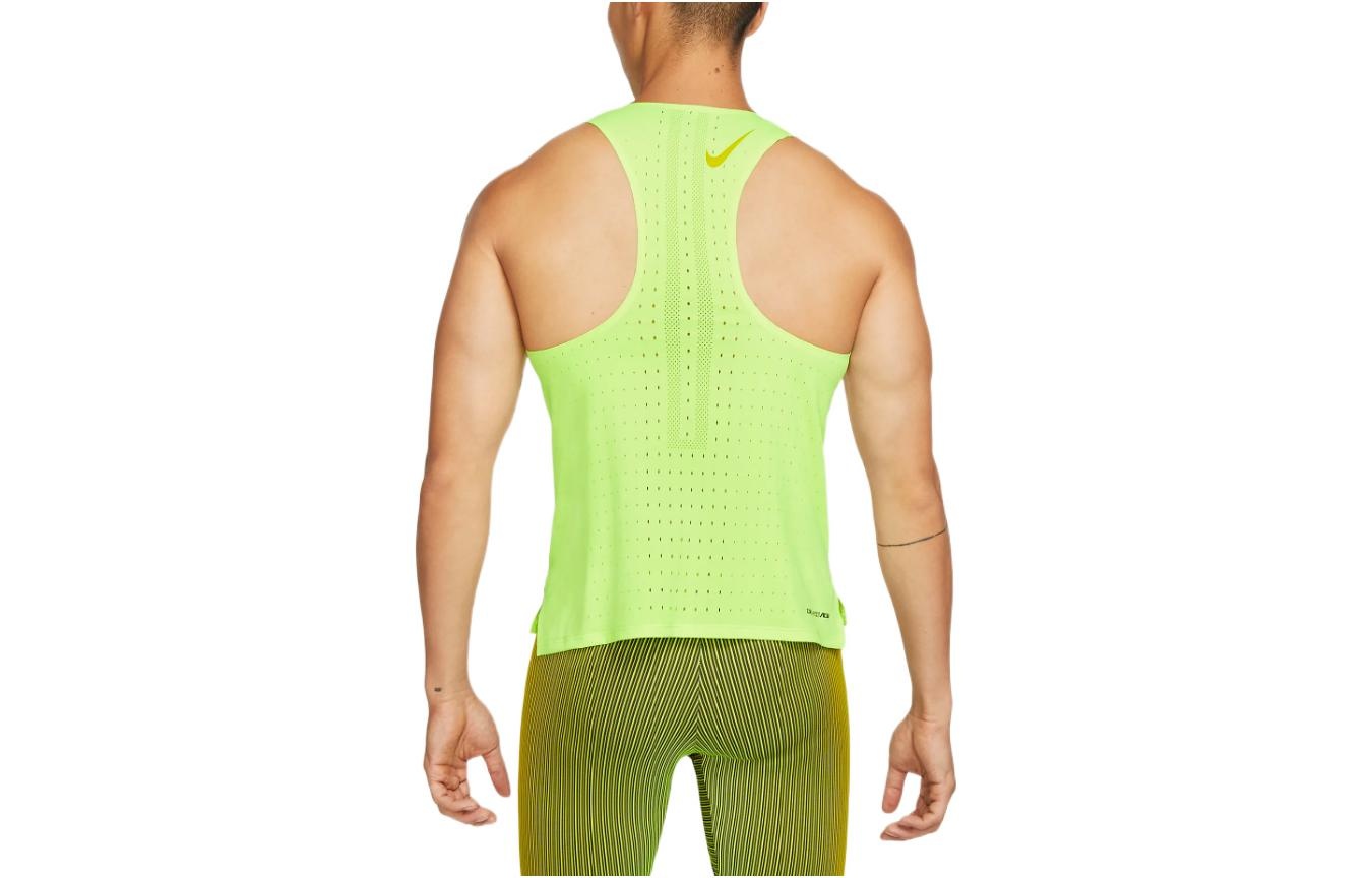 Men's Nike AeroSwift Pullover Running Sleeveless Fluorescence Yellow Vest CJ7836-702 - 2