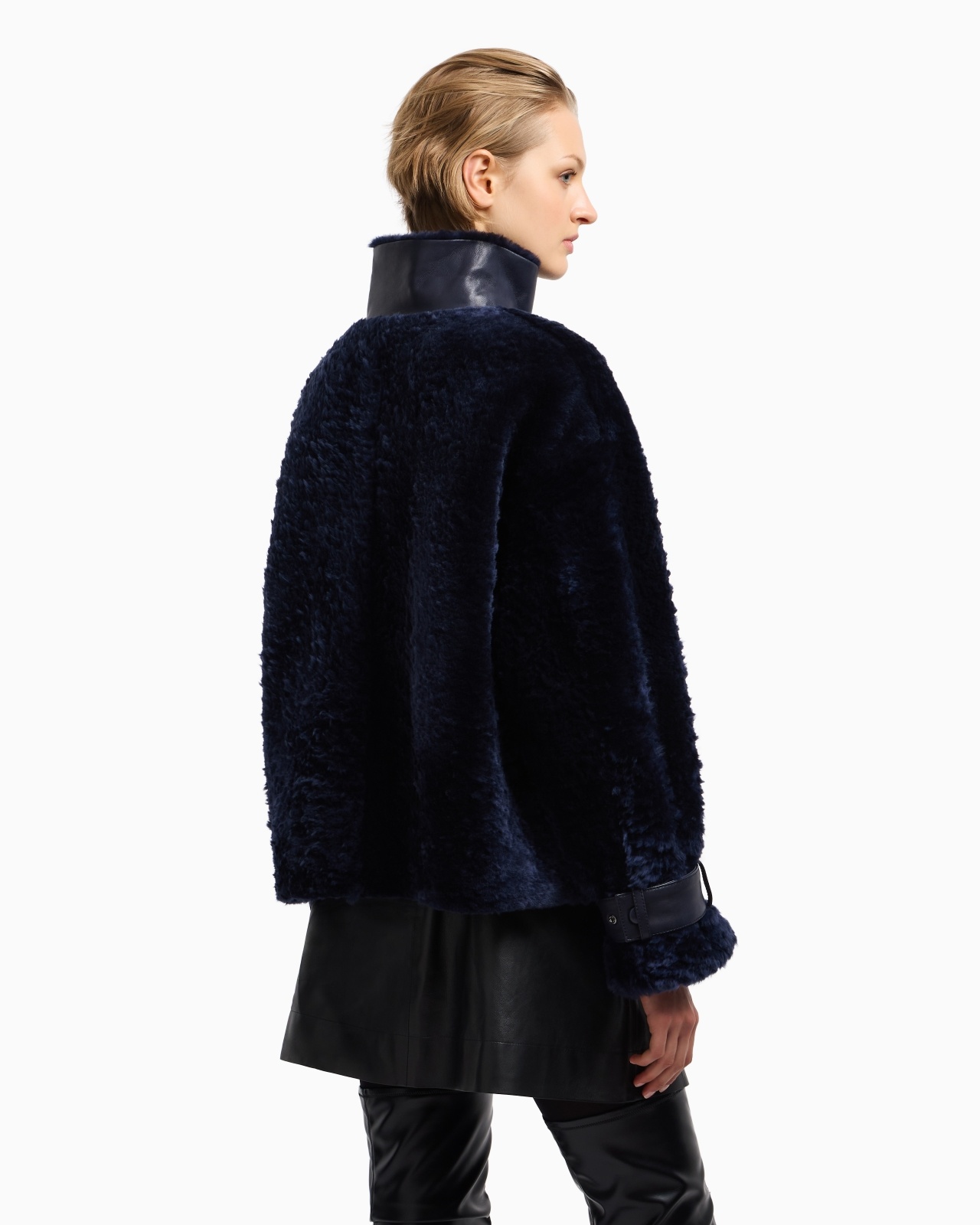 LAMB SHEARLING SHEEPSKIN WITH NAPPA-LEATHER DETAILS - 3