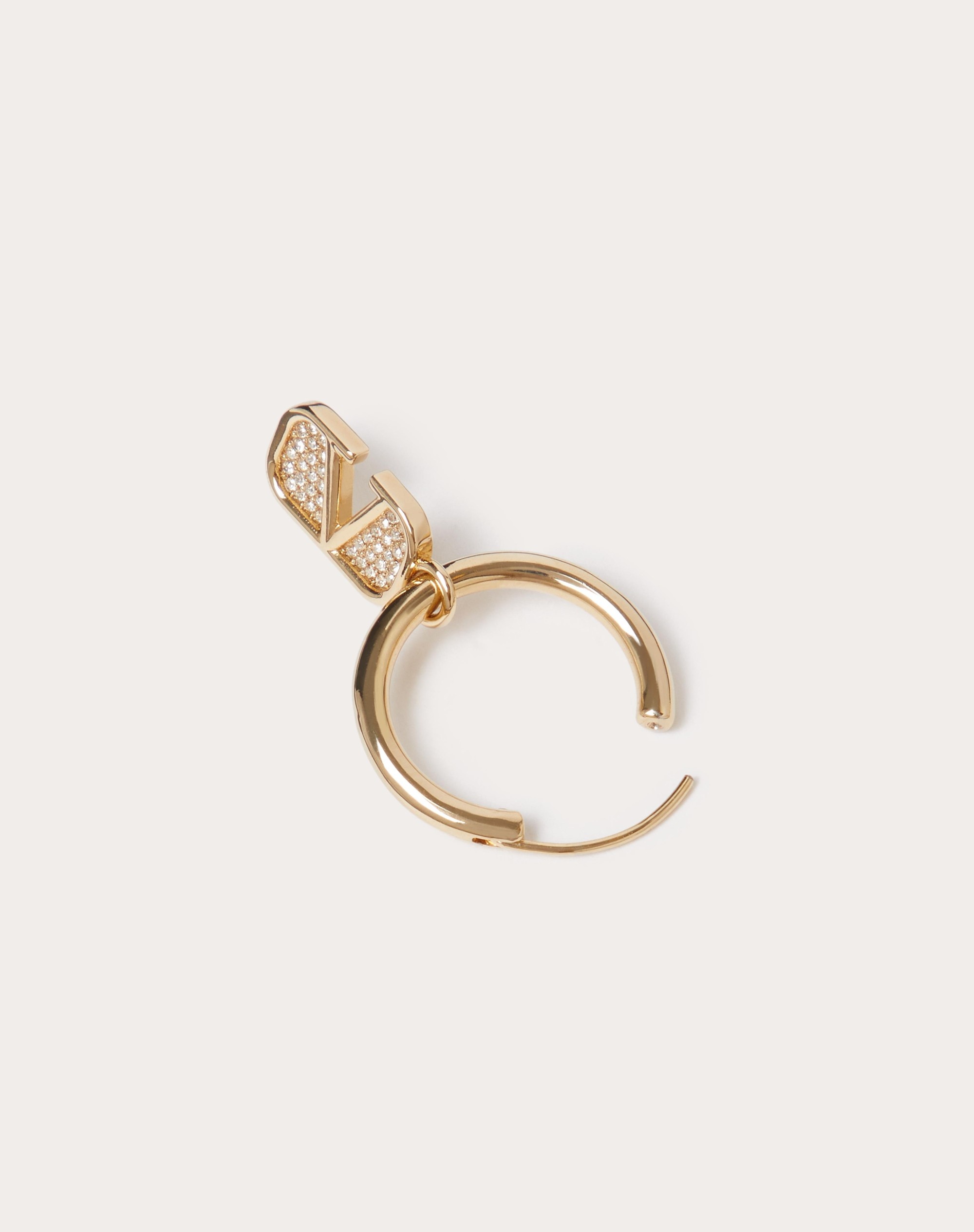 VLOGO SIGNATURE METAL AND SWAROVSKI® CRYSTAL SINGLE EARRING - 4