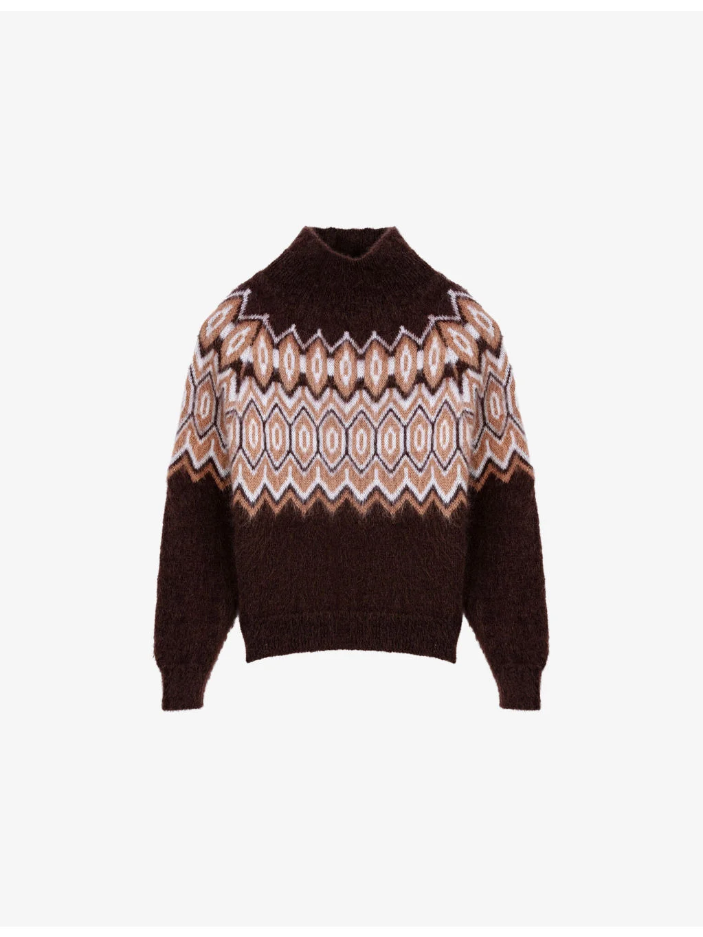 Fairisle High-Neck Mohair-Blend Jumper - 1