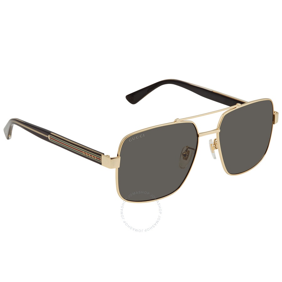 Gucci Grey Navigator Men's Sunglasses GG0529S 001 60 - 3