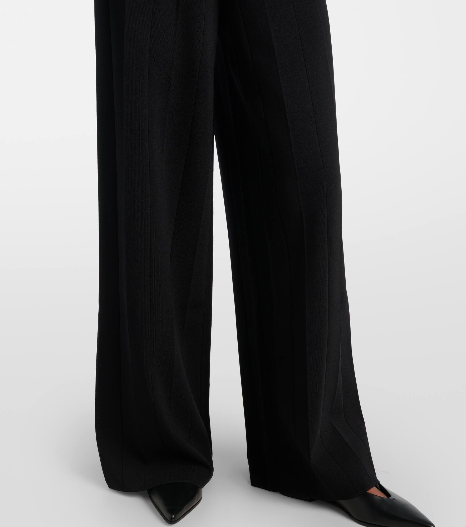 Lama crêpe wide-leg pants - 5