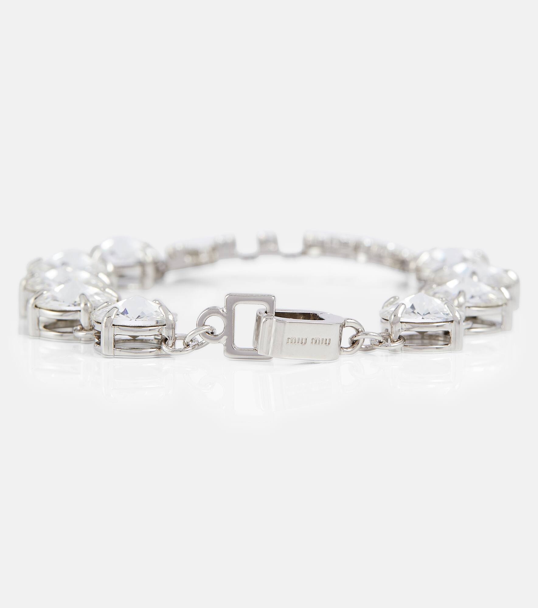Logo crystal-embellished bracelet - 2